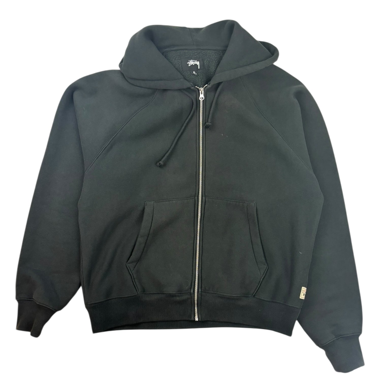 Stussy Raglan Zip-Up Hoodie Black