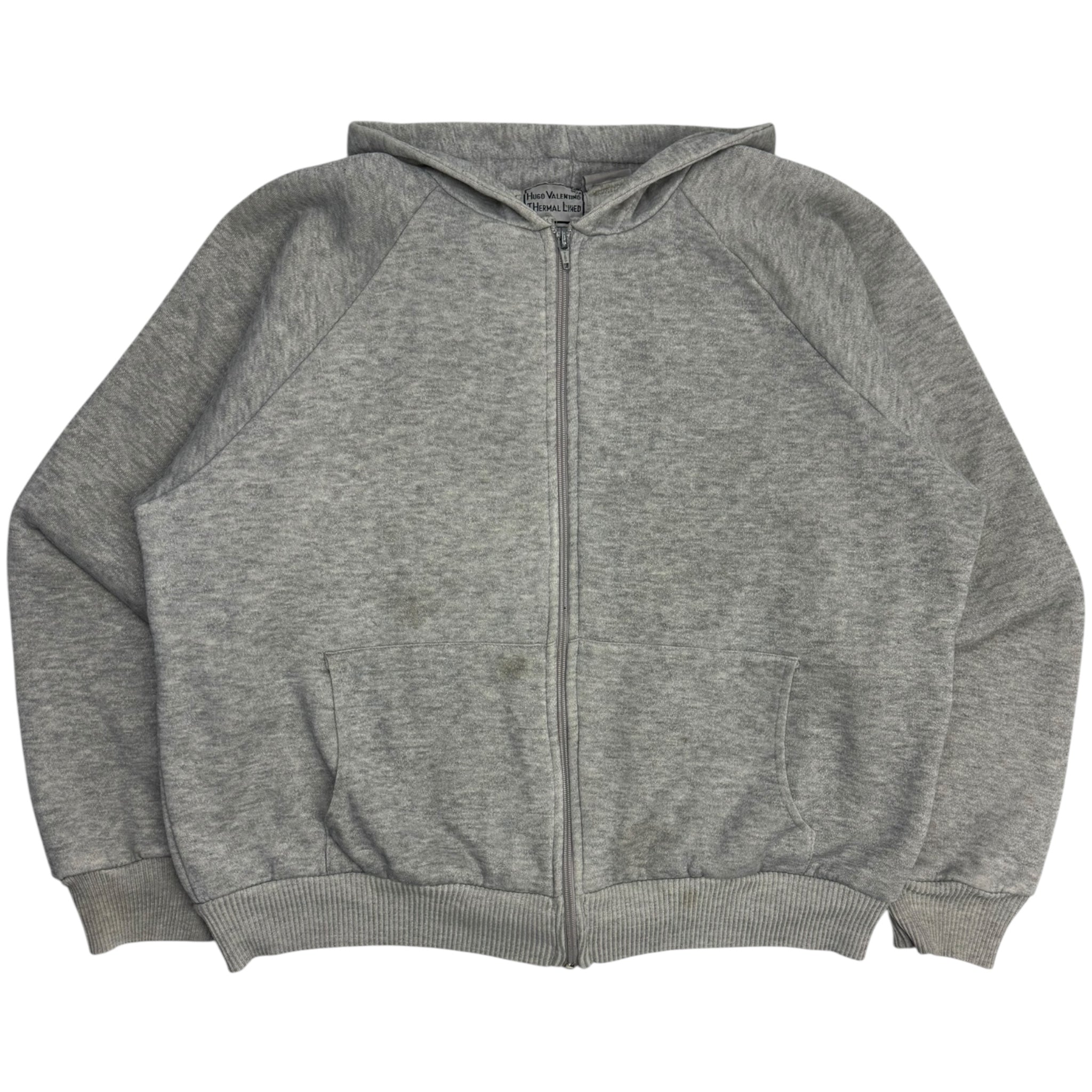 Vintage 80s Thermal Lined Hoodie Grey