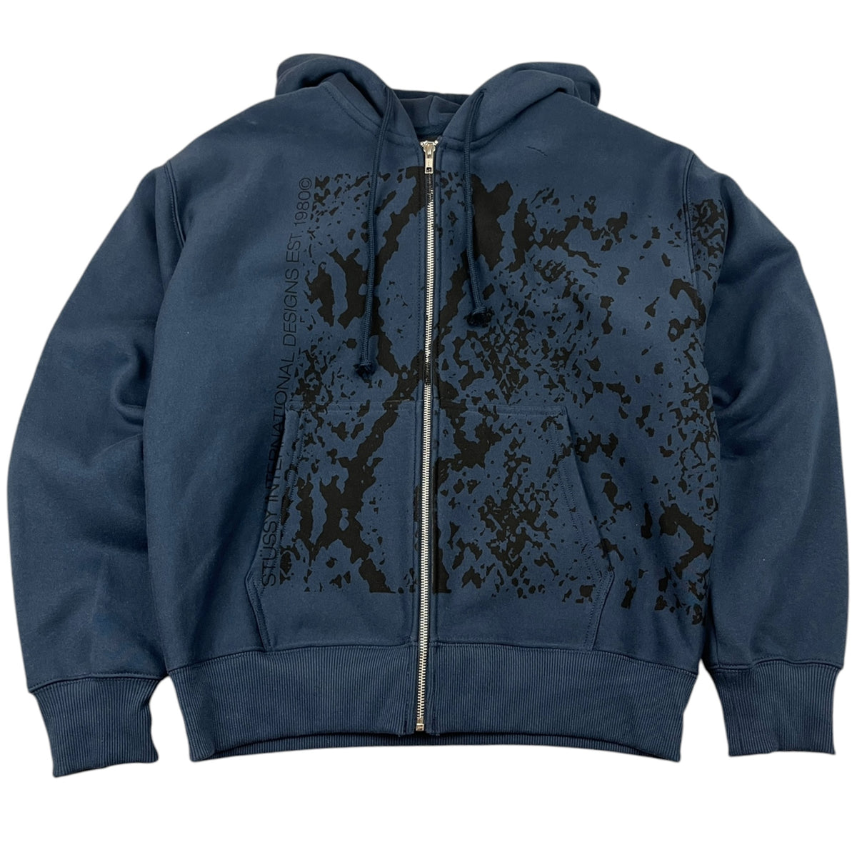 Stussy Snake Skin Zip Hoodie Navy