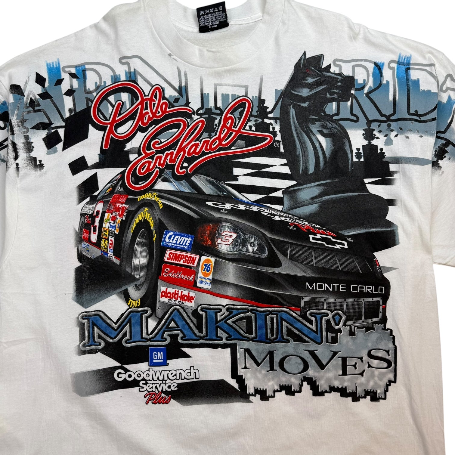 Vintage NASCAR Dale Earnhardt AOP Tee White