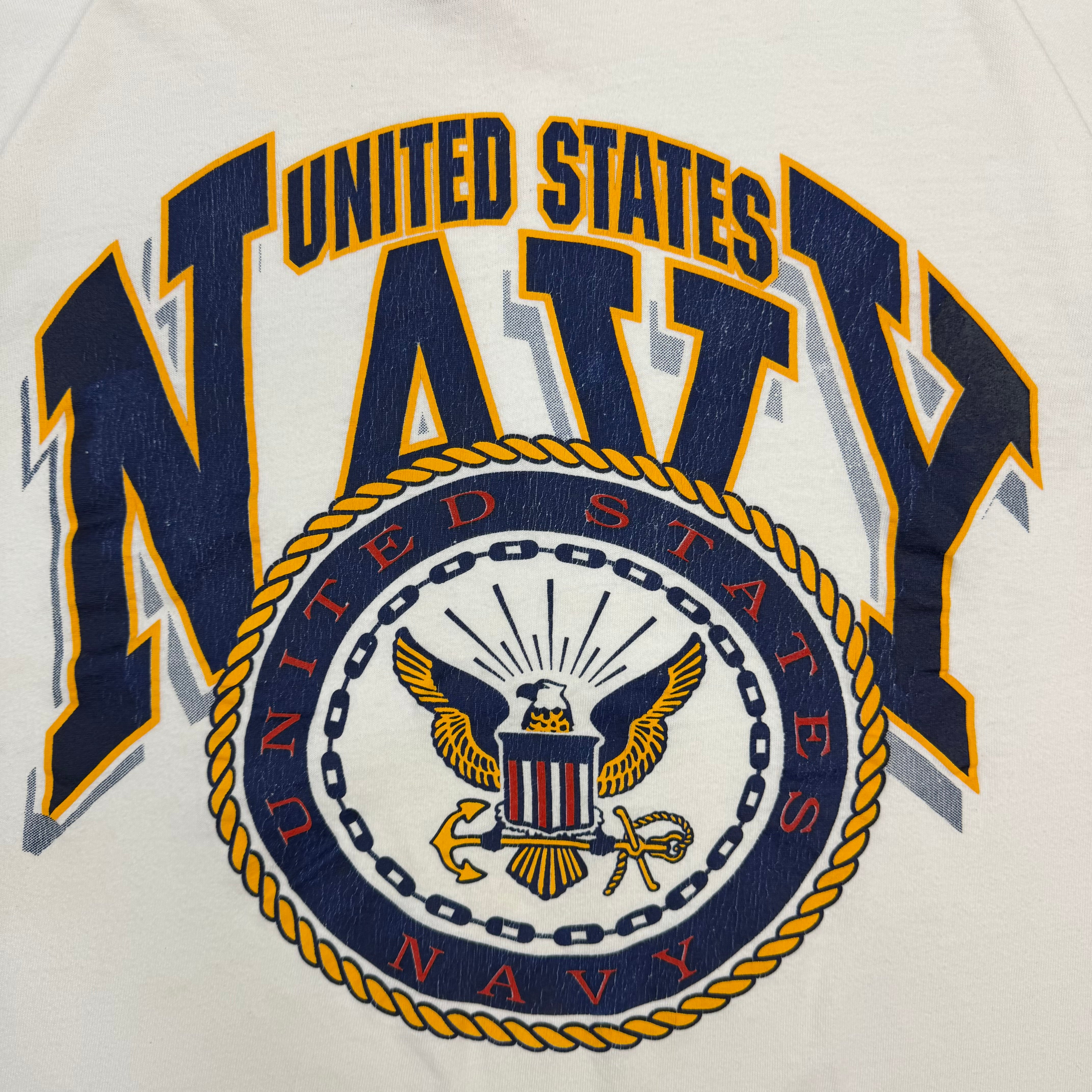 Vintage United States Navy Ringer Tee White