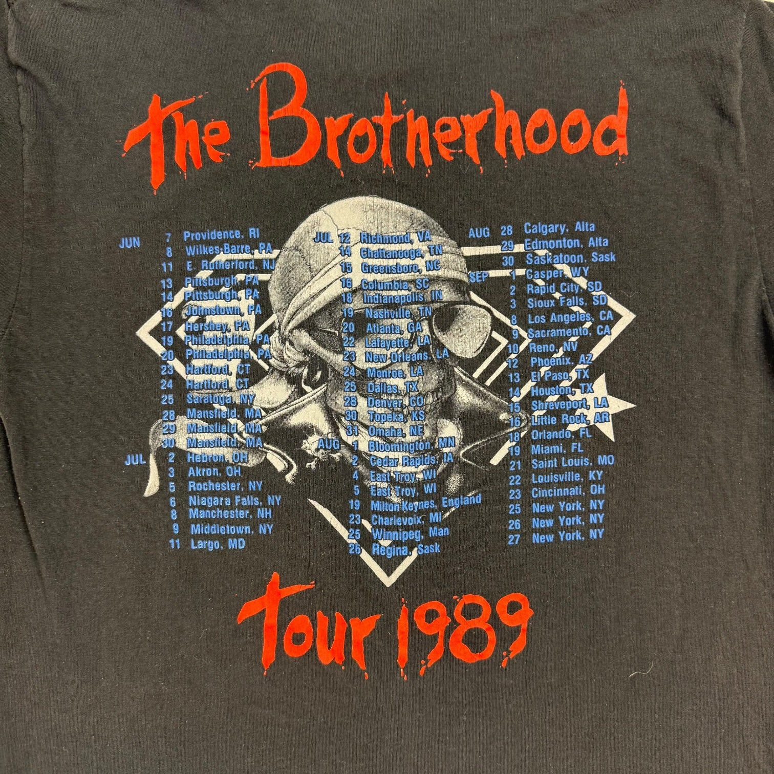 1989 Bon Jovi The Brotherhood Tour Tee Black