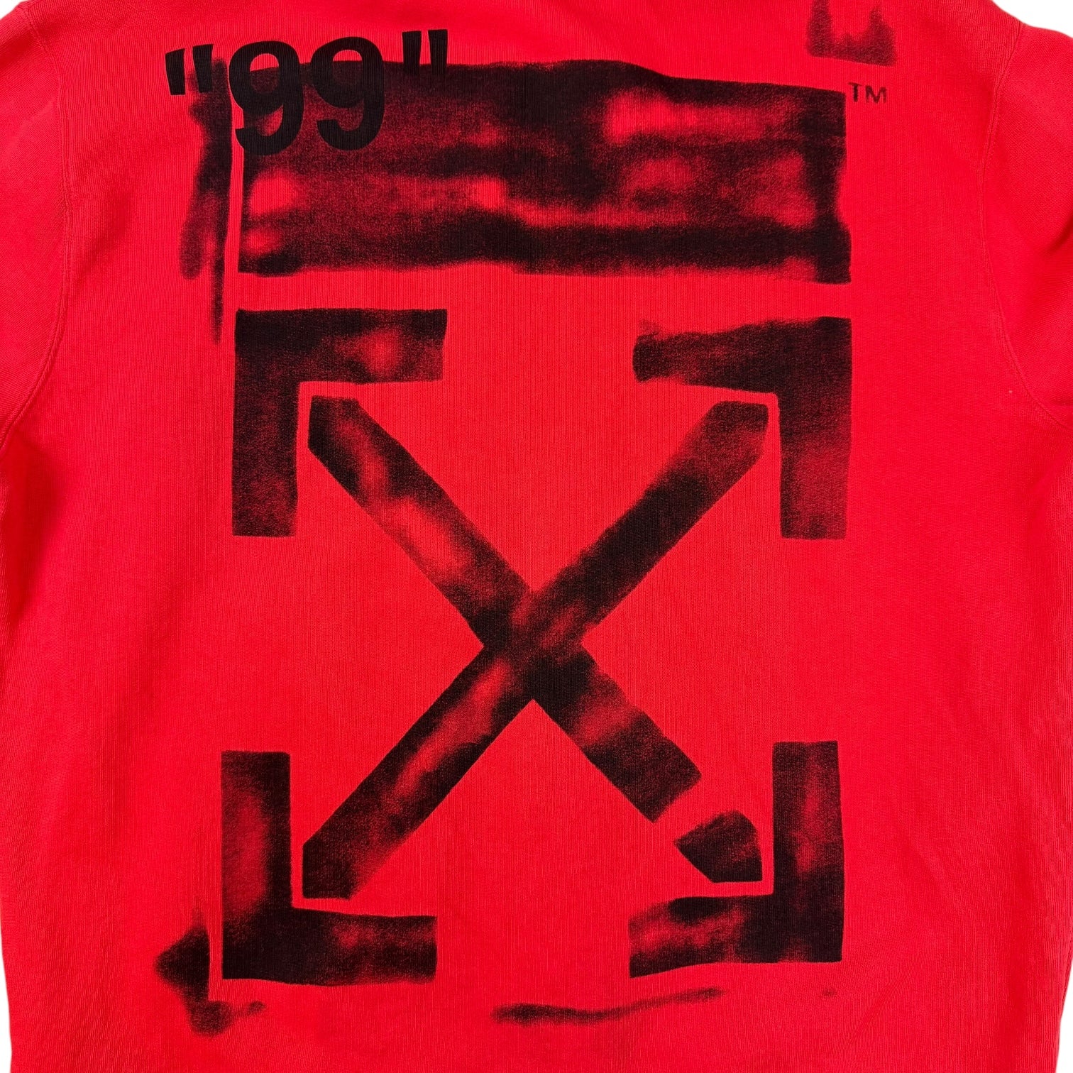 Off-White Diag Stencil Hoodie Red