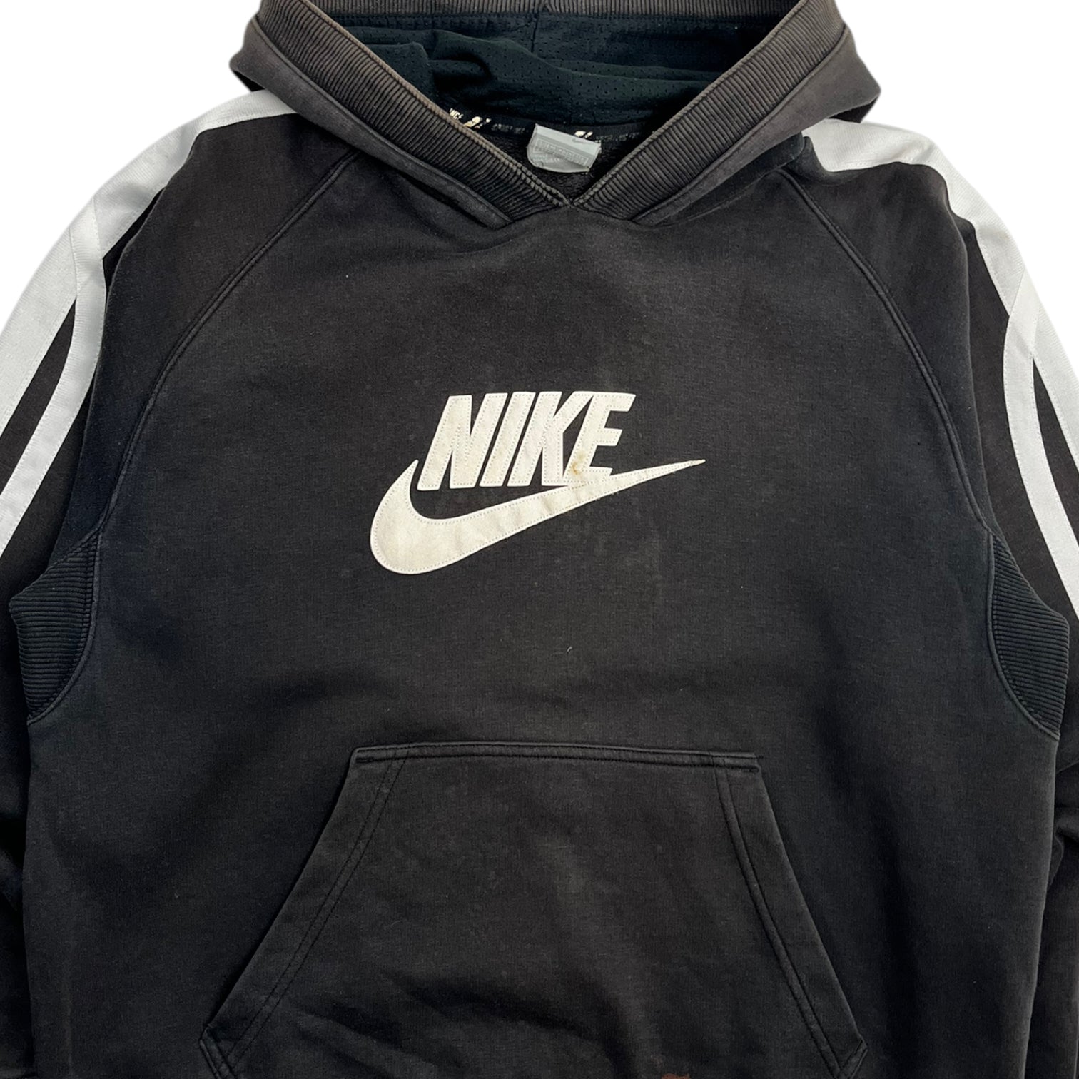 Vintage Nike Swoosh Spell Out Hoodie Faded Black