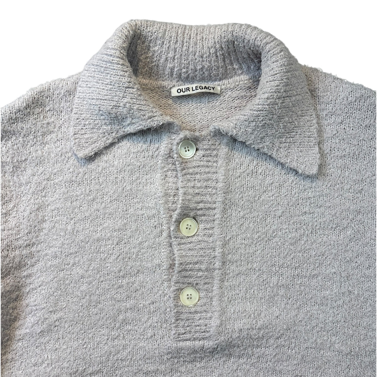 Our Legacy Knitted Polo Sweater White