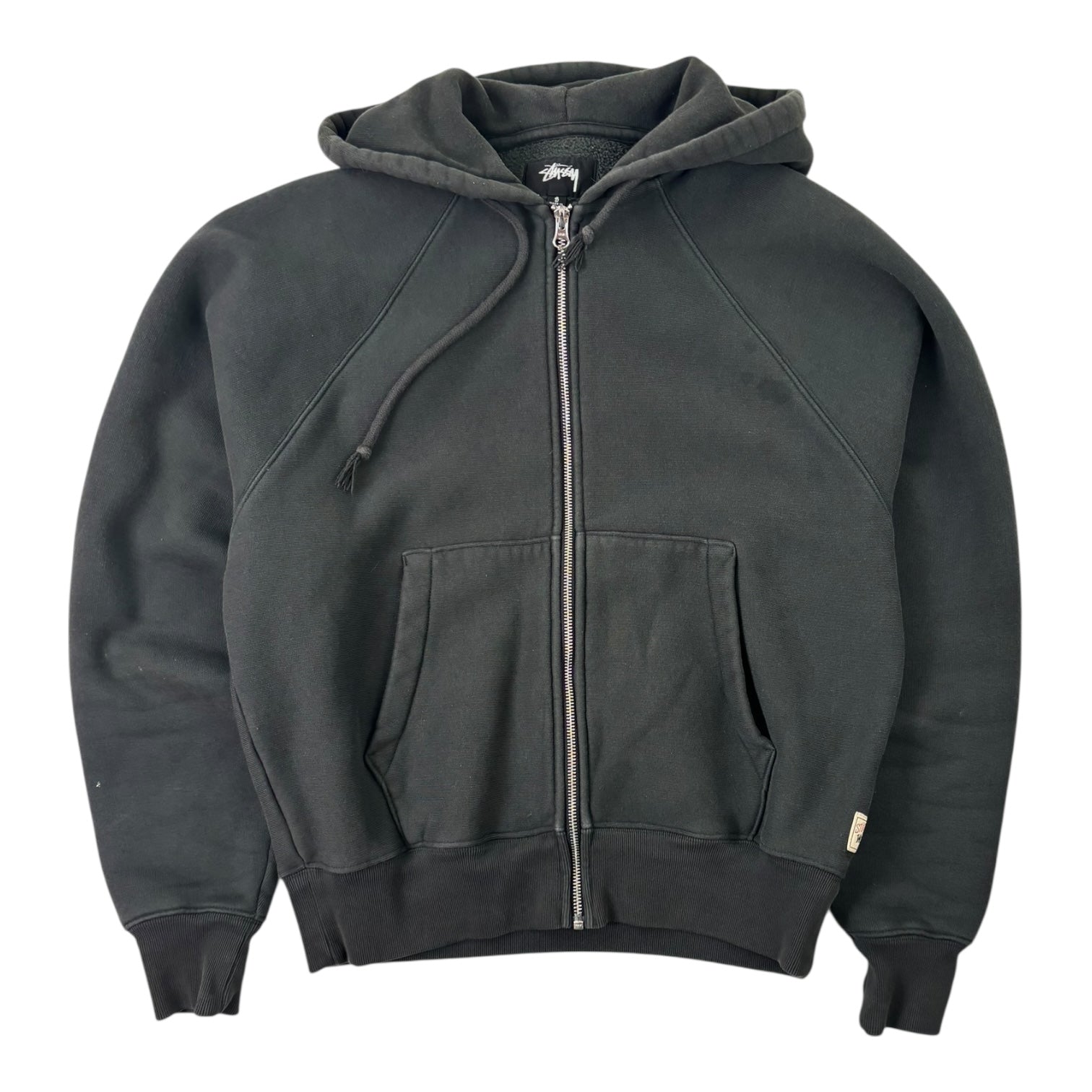 Stussy Relaxed Zip-Up Hoodie Black