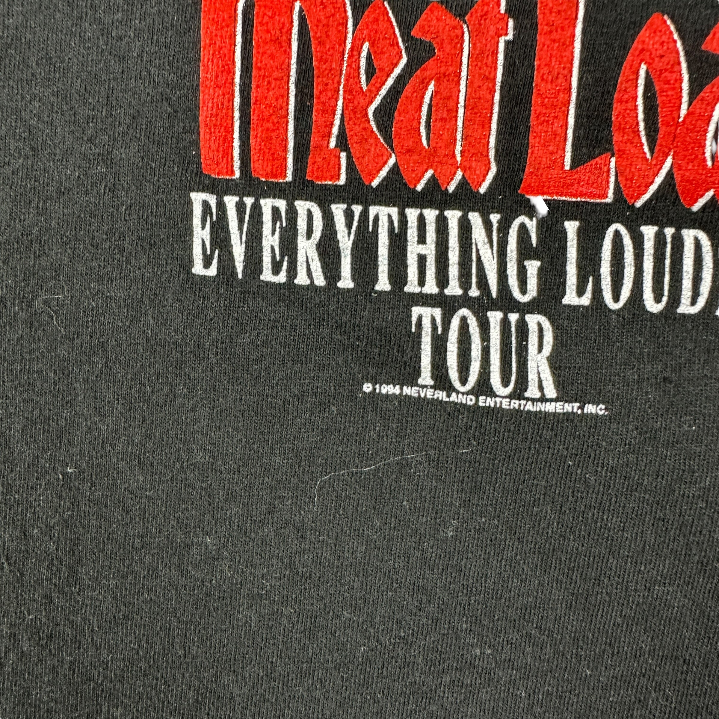 1994 Meatloaf Eveything Louder Tour Tee Black