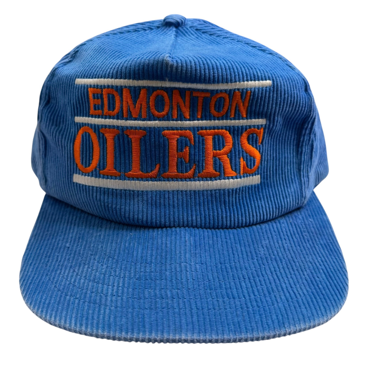 Vintage Edmonton Oilers Corduroy Snapback Hat Blue