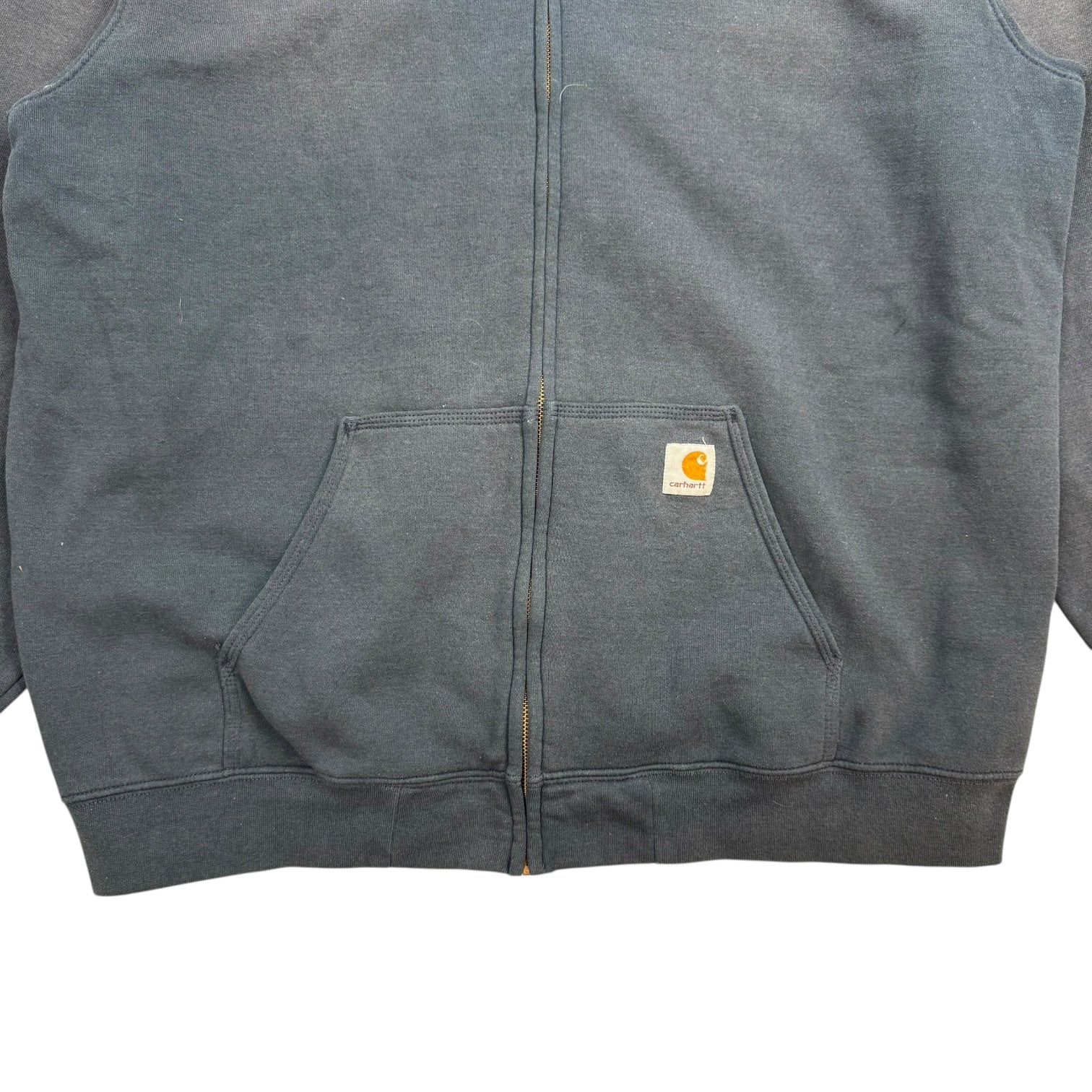 Vintage Carhartt Zip Up Hoodie Faded Navy Blue