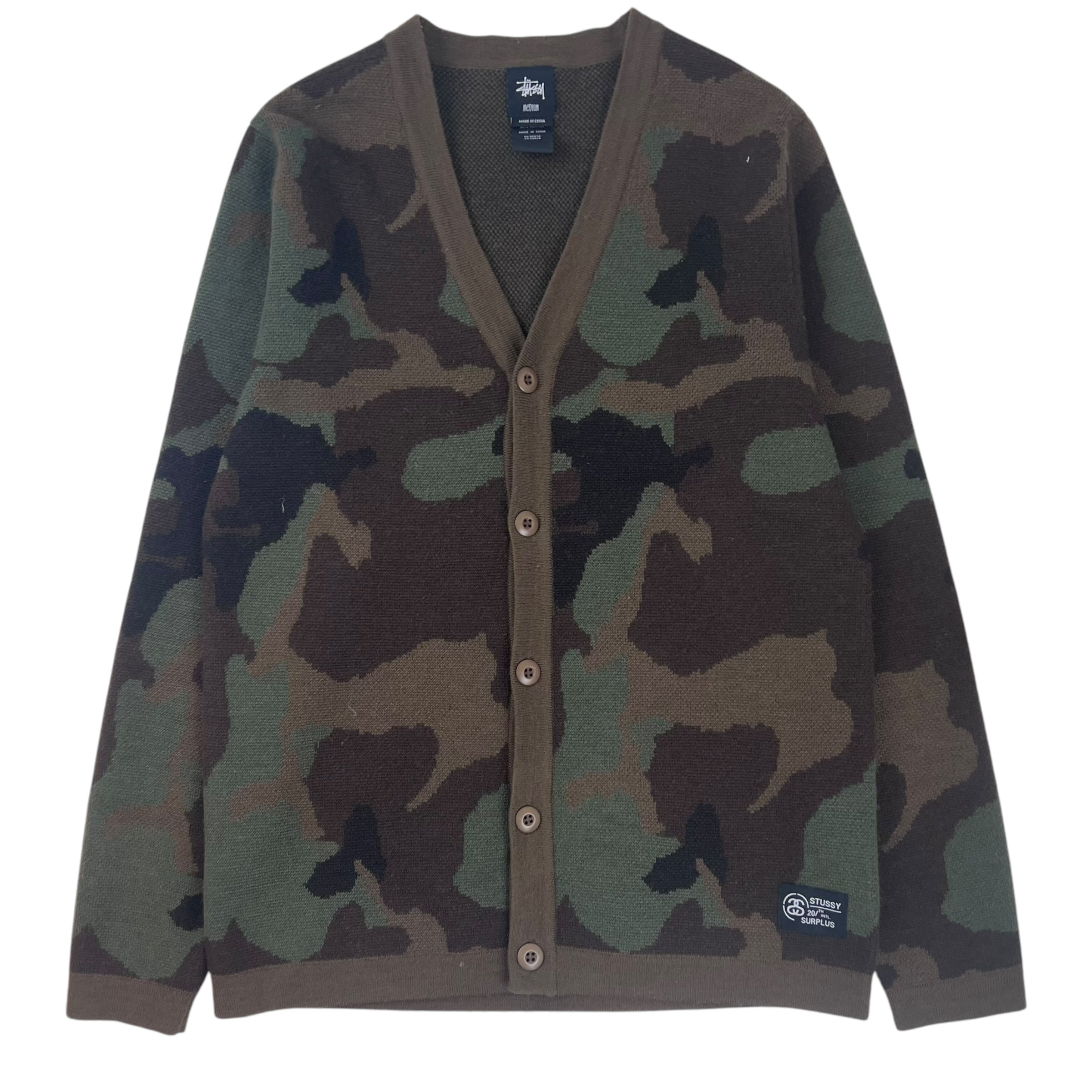 Y2K Stussy Button-Up Cardigan Camouflage