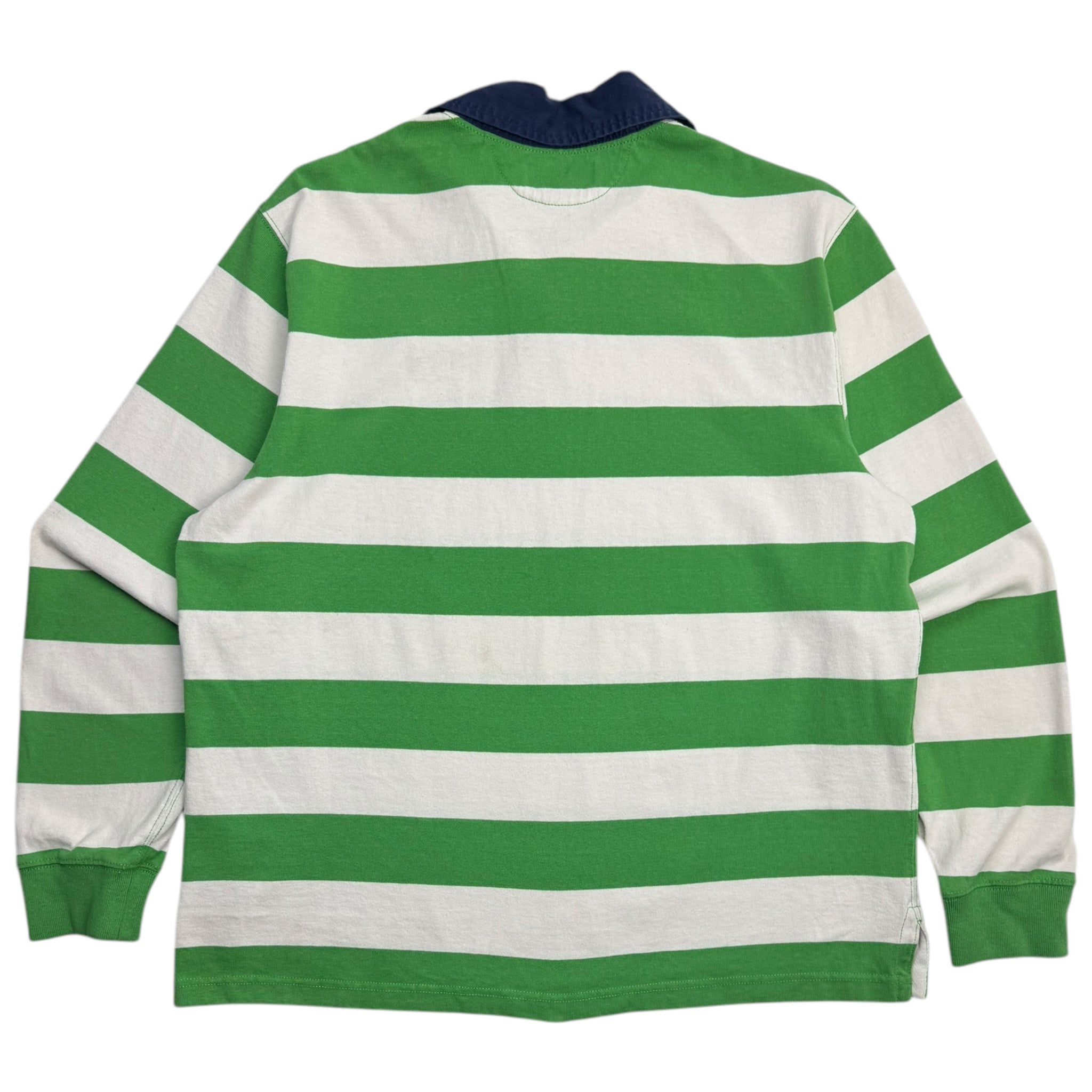 Vintage Polo Ralph Lauren Striped Collared Rugby Green