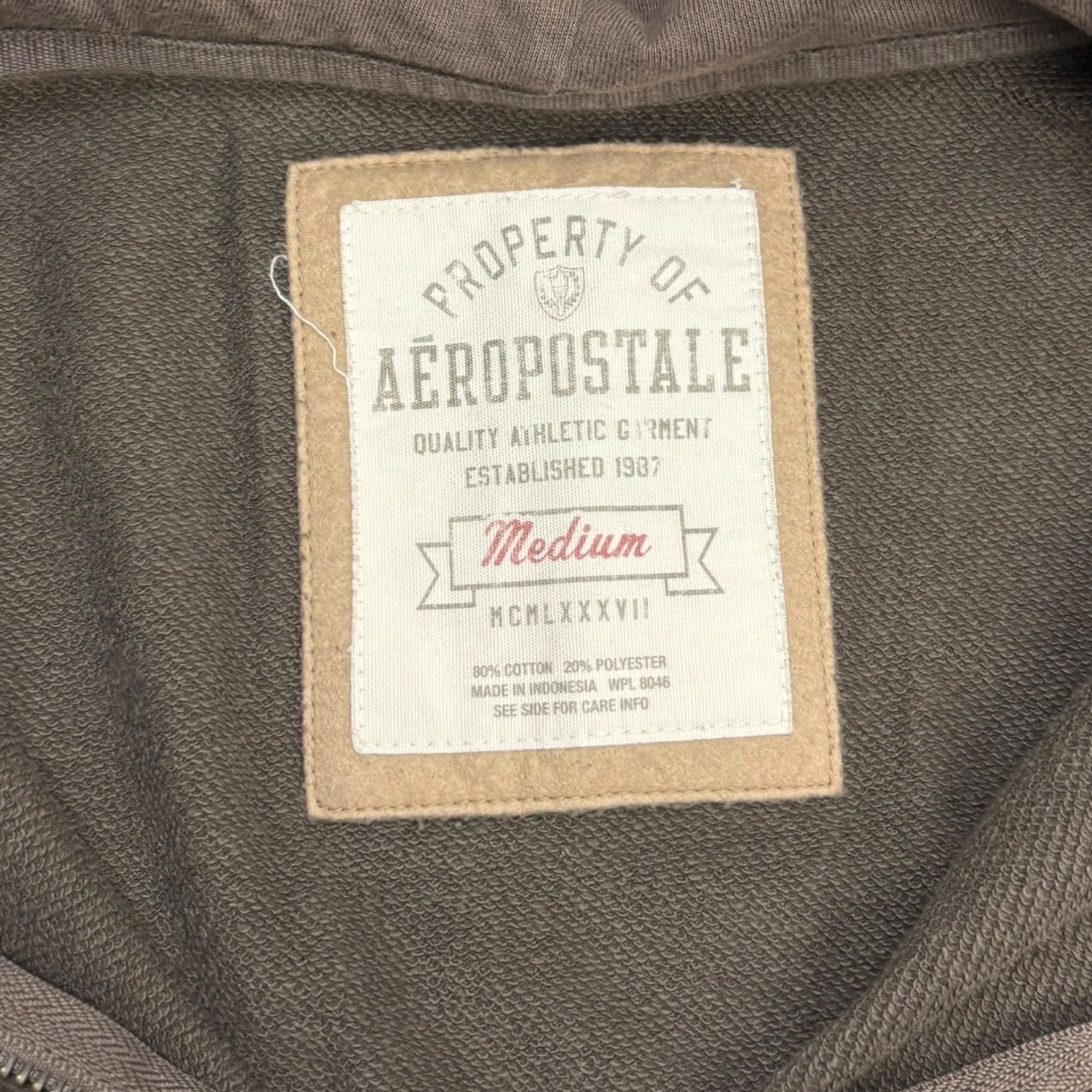 Vintage Y2K Aeropostale inside Out Zip Hoodie Brown