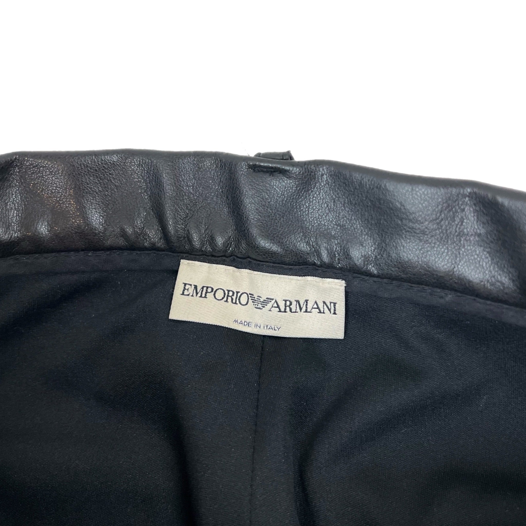 Vintage Emporio Armani Leather Pant Black