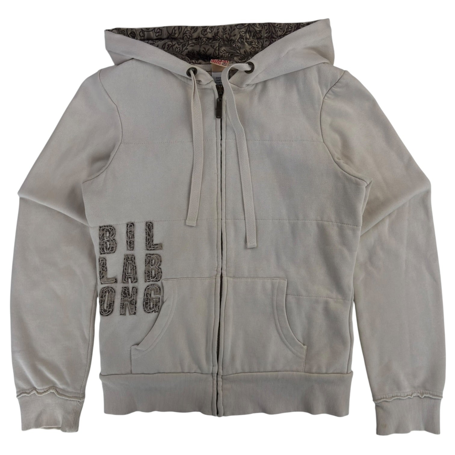 (W) Y2K Billabong Zip Up Hoodie White