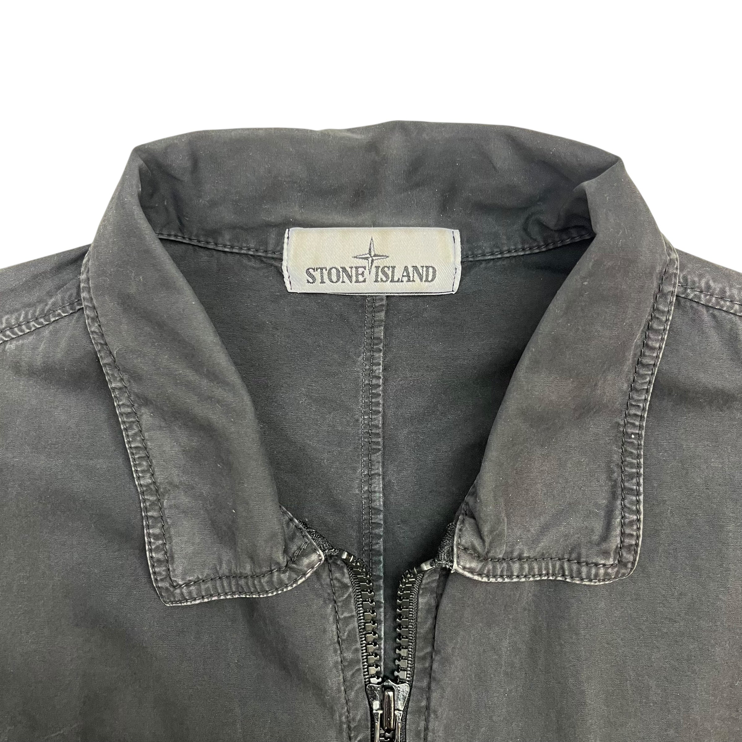 Stone Island Zip Up Overshirt Black