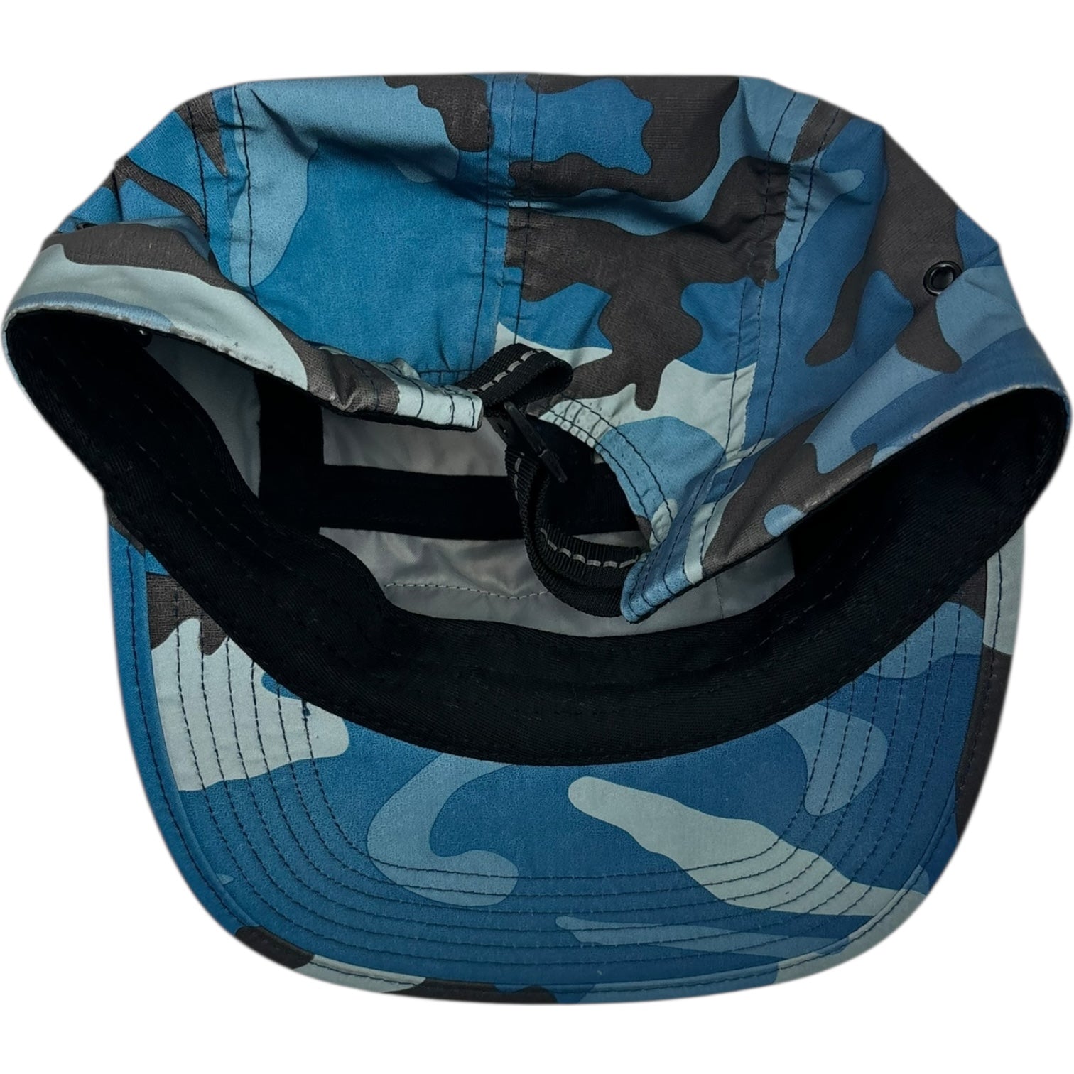 Supreme FW18 Reflective Camo Camp Cap Blue