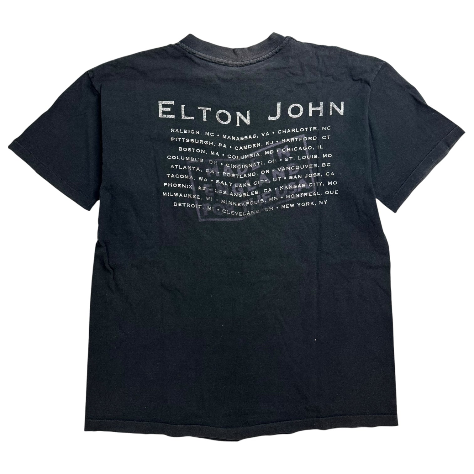 1995 Elton John Made In England Tour Tee Black