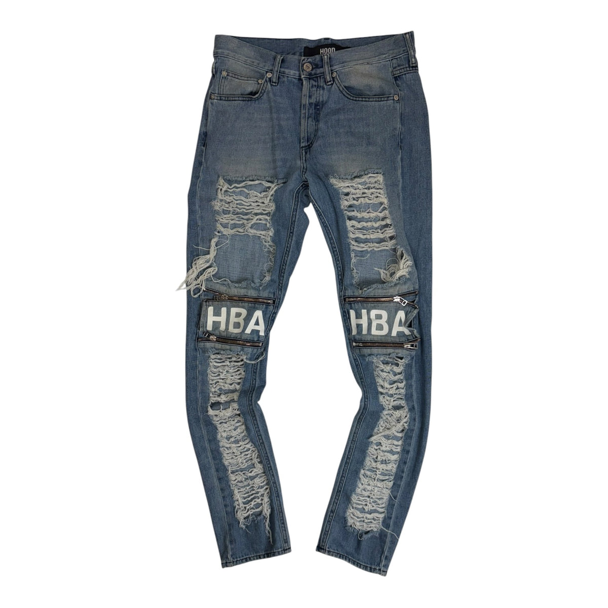 Hood By Air Shredder Zip Denim Jeans Medium Wash