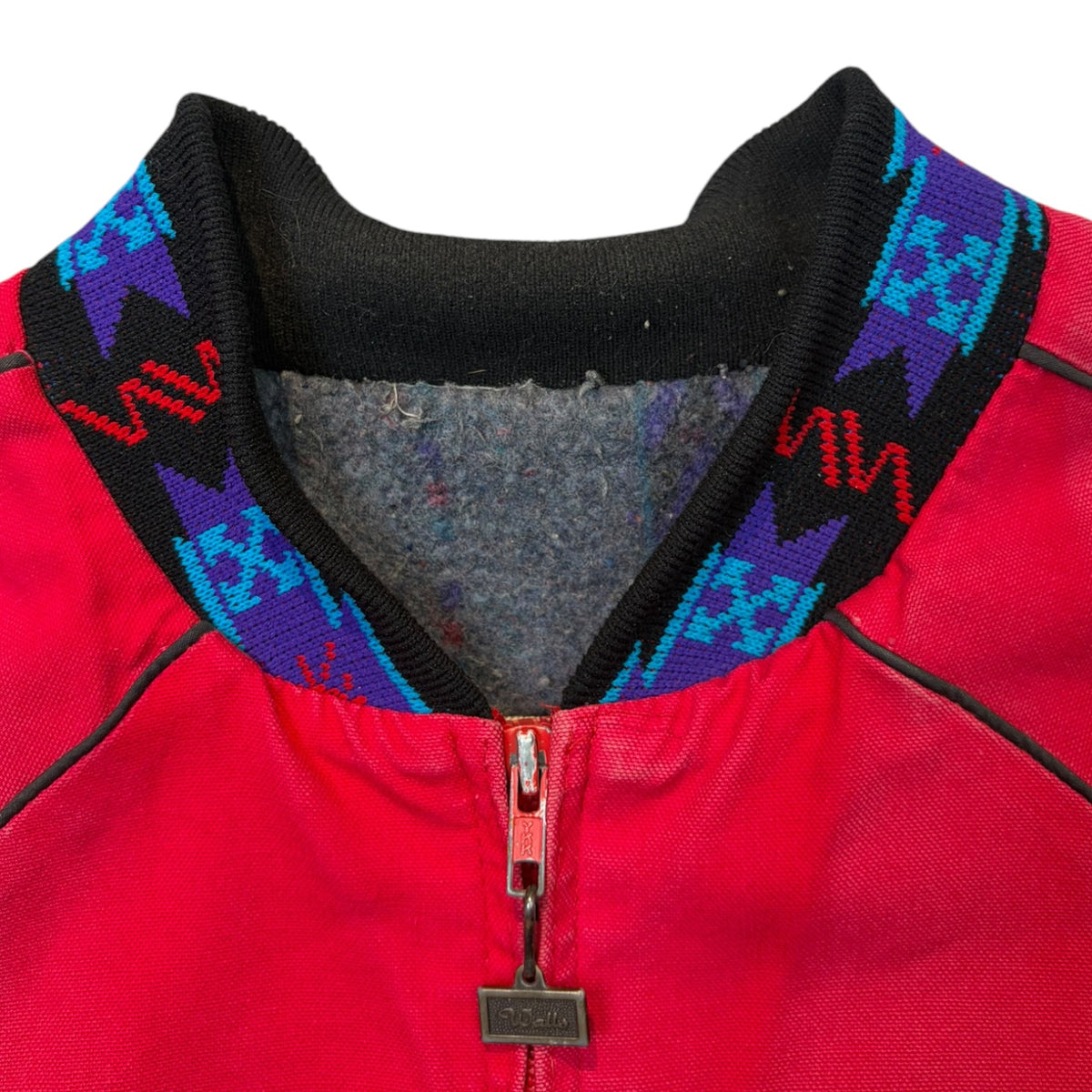 Vintage 90s Walls Western Canvas Bomber Jacket Red