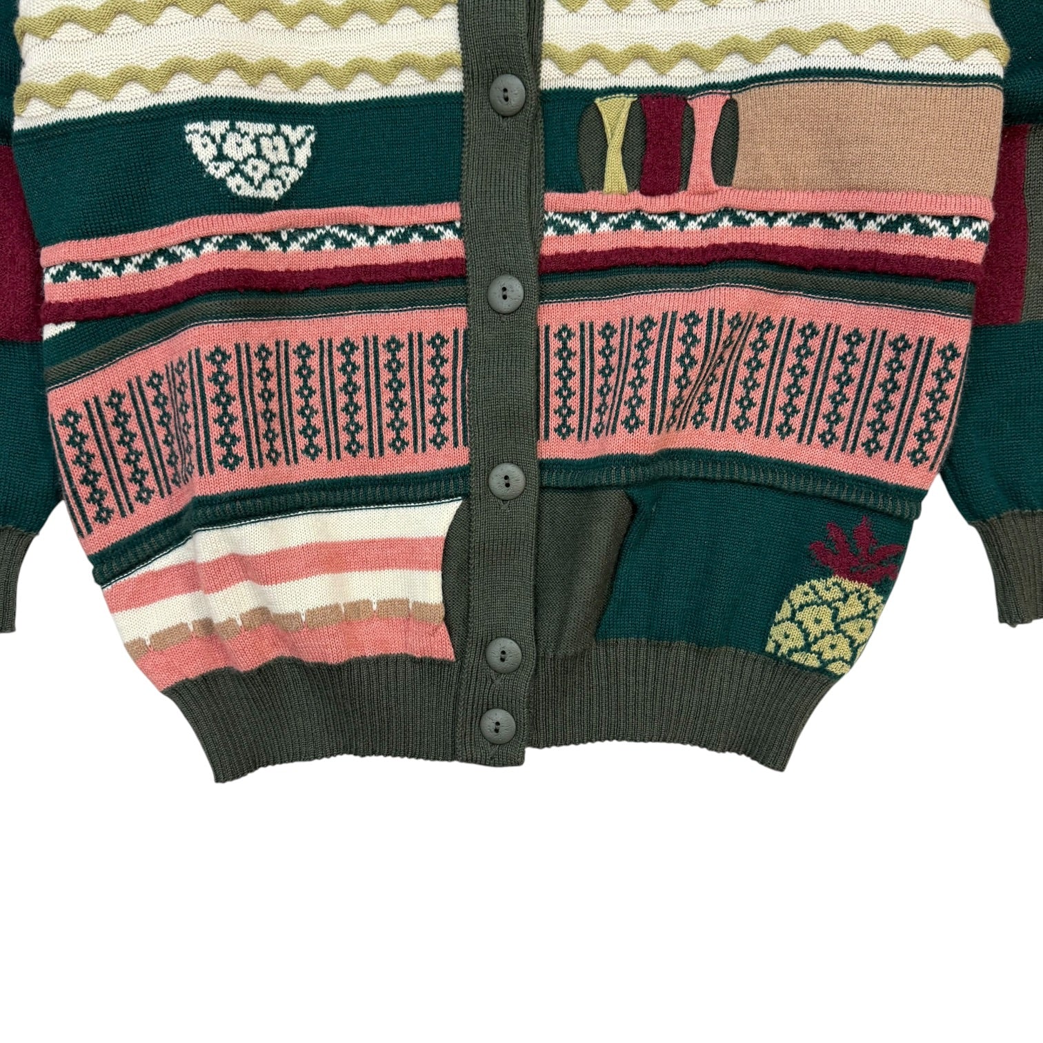 Vintage Oskar Hang Knit Cardigan Red/Pink/Green