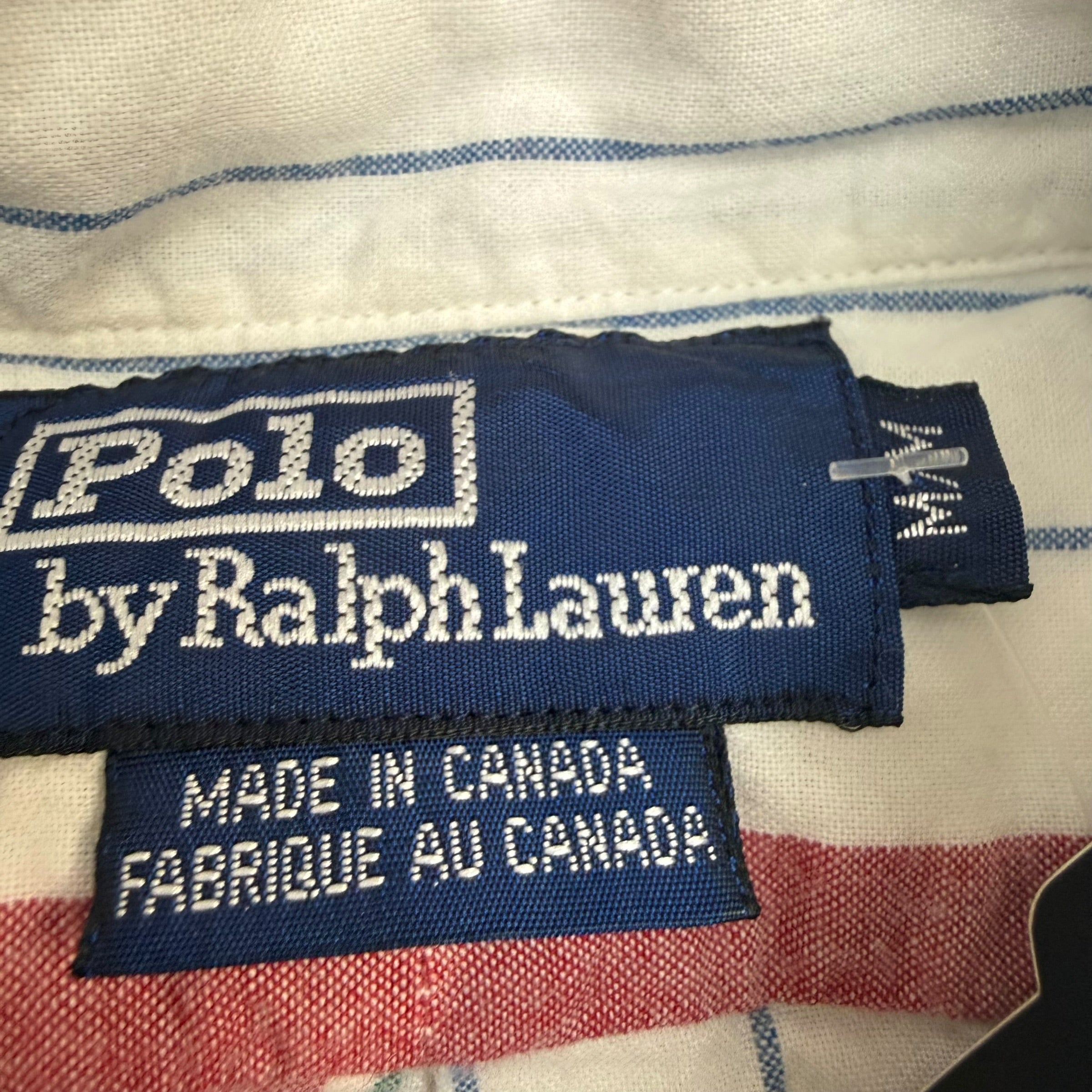 Vintage Polo Ralph Lauren Striped Button Up Shirt Multicolour/White