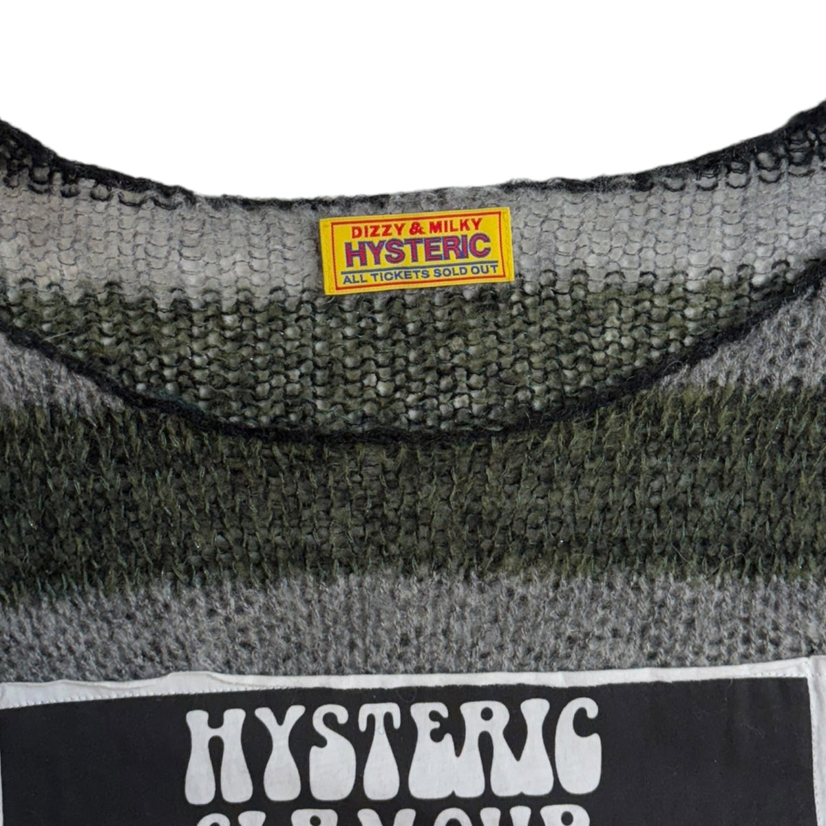 Hysteric Glamour Disco Sucks Mohair Oversized Sweater Green/Black