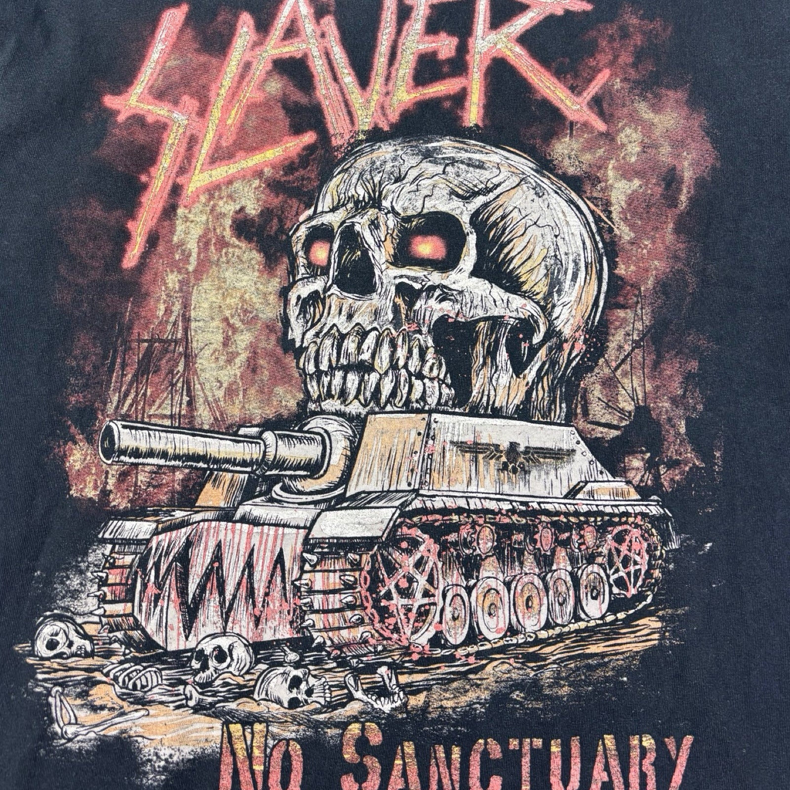 Vintage Slayer No Sanctuary T-Shirt Black