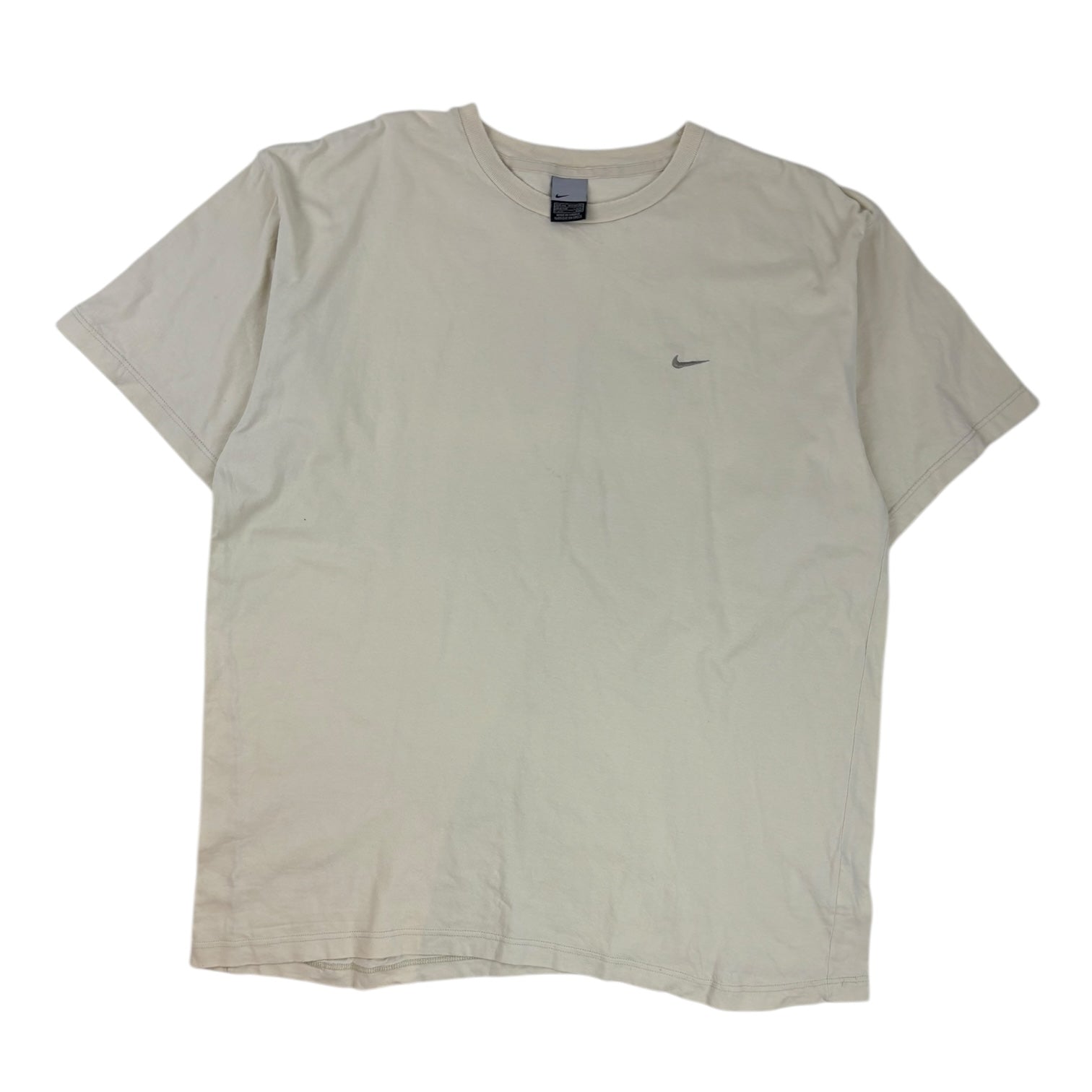 Vintage Y2K Nike Mini Swoosh T-Shirt Light Yellow