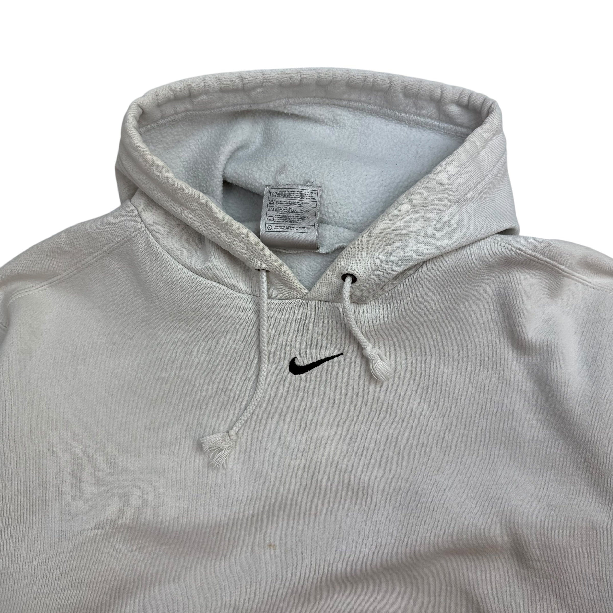 Vintage Nike Centre Swoosh Hoodie White