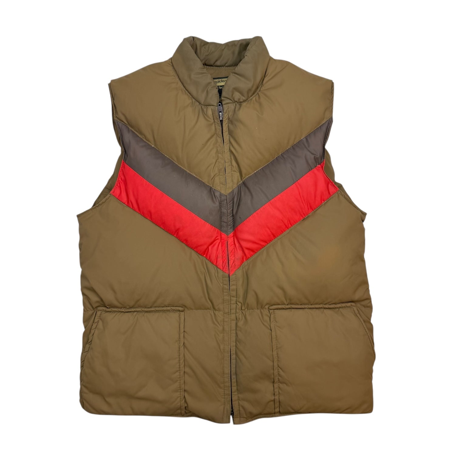 Vintage Golden Goose Quilted Vest Brown/Orange