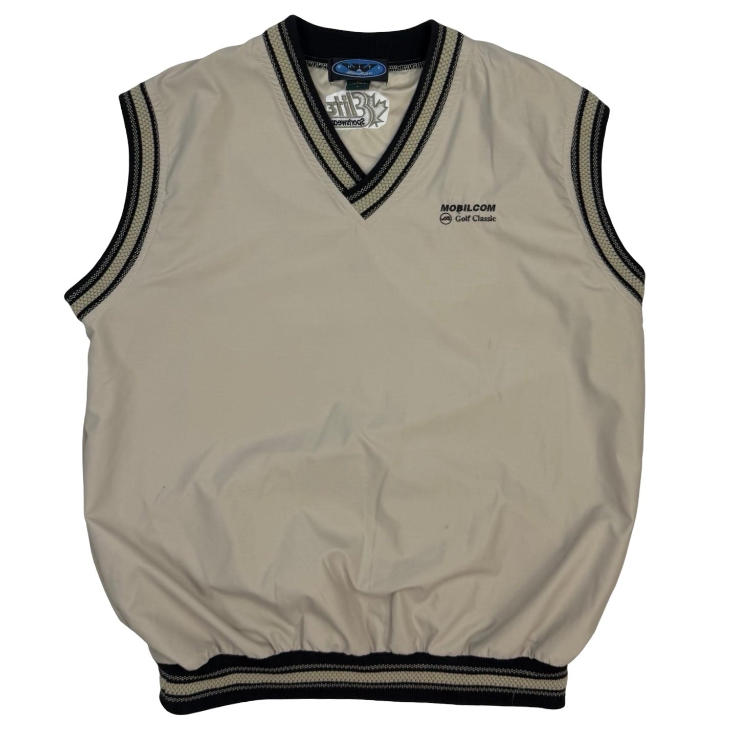 Vintage Mobilcom Golf Classic Vest Beige