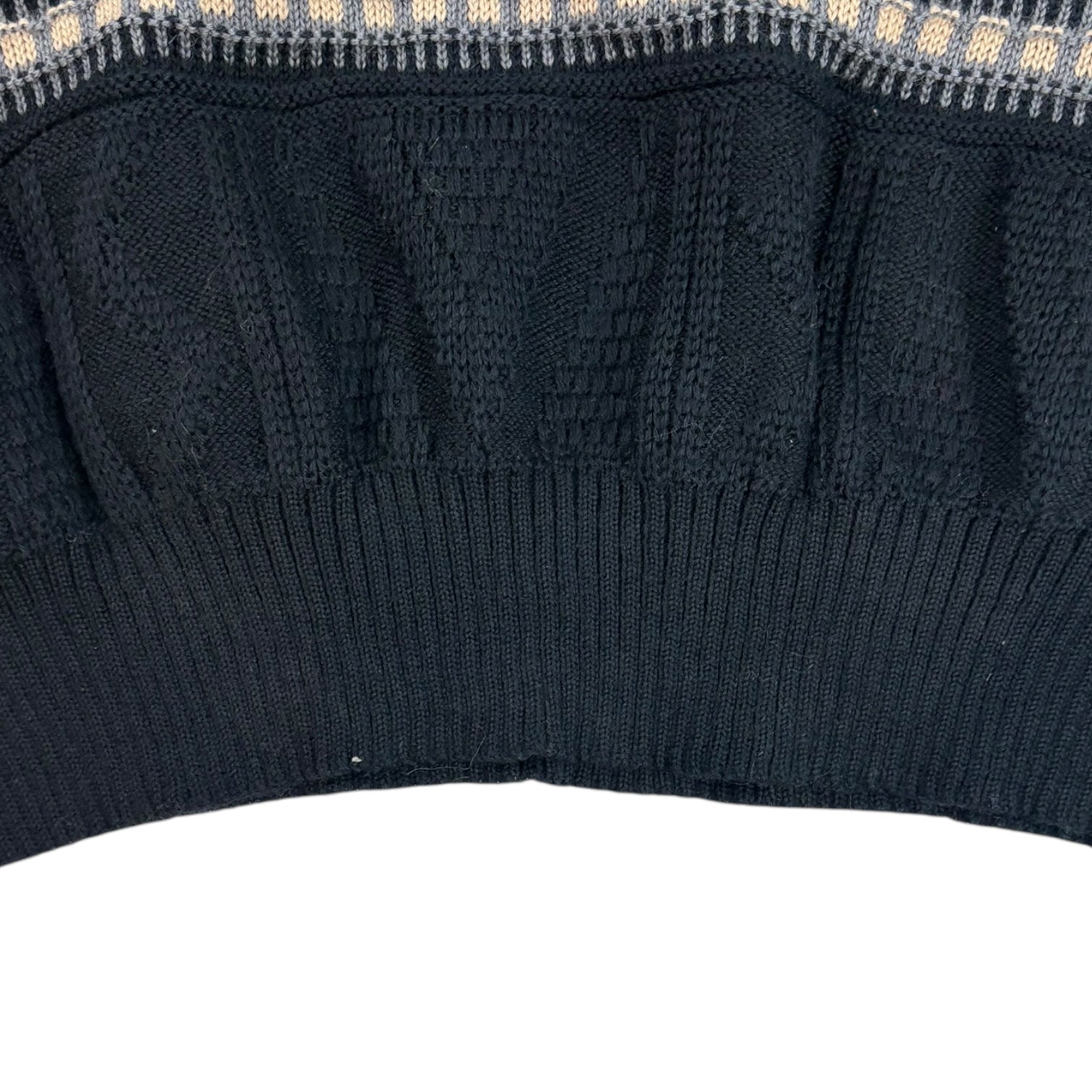 Vintage Tweed River Patterned Knit Sweater Heather Navy