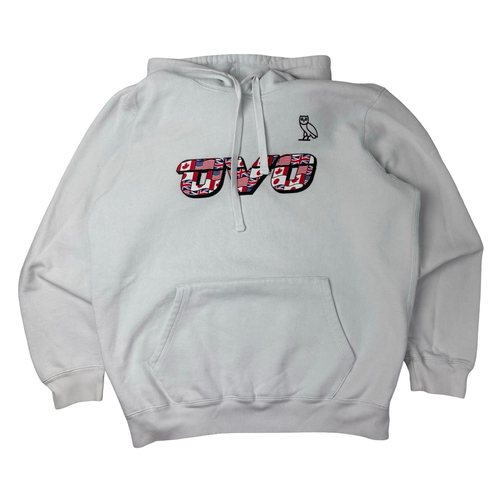 OVO Flag Runner Hoodie White