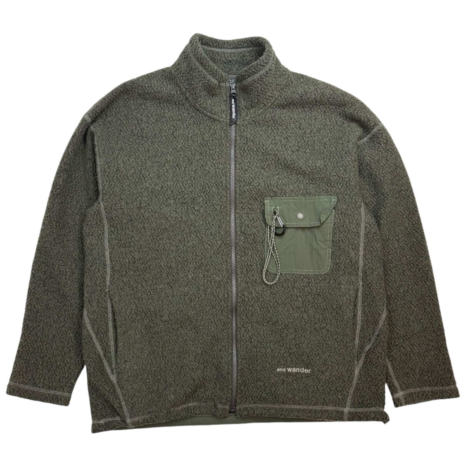 And Wander Re Wool JQ Zip Fleece Jacket Green