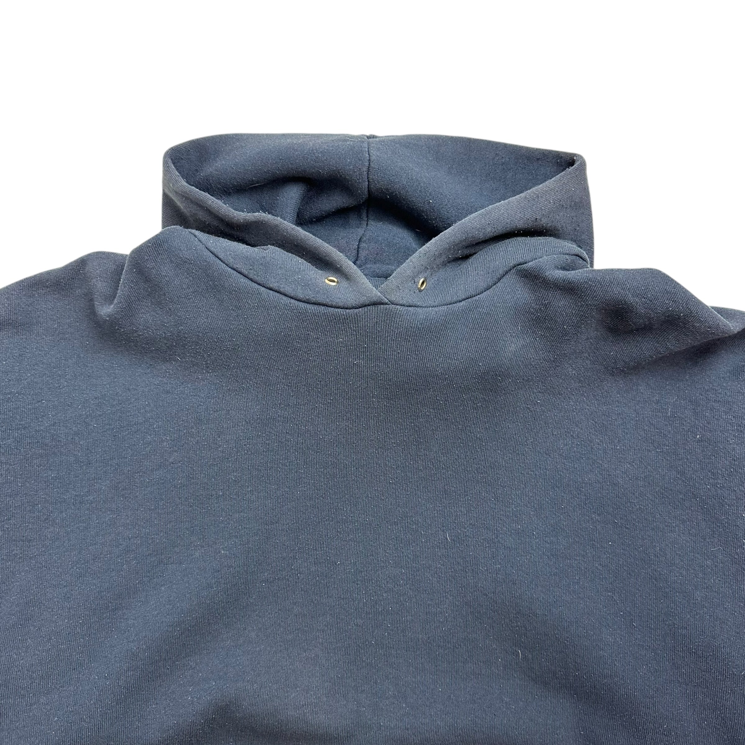 Vintage Fruit Of The Loom Blank Hoodie Navy Blue