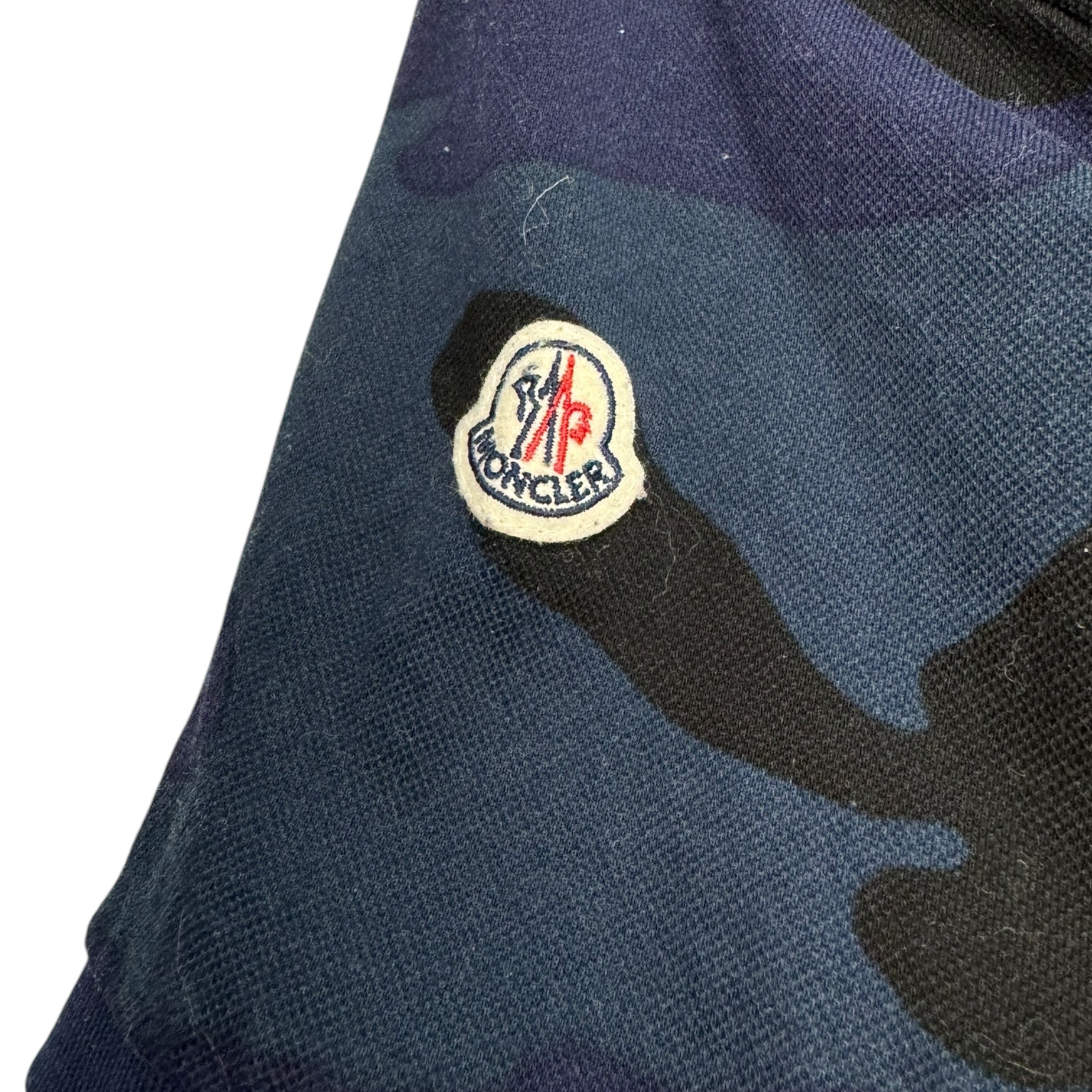 Moncler Blue Camoflage Tech Polo Shirt