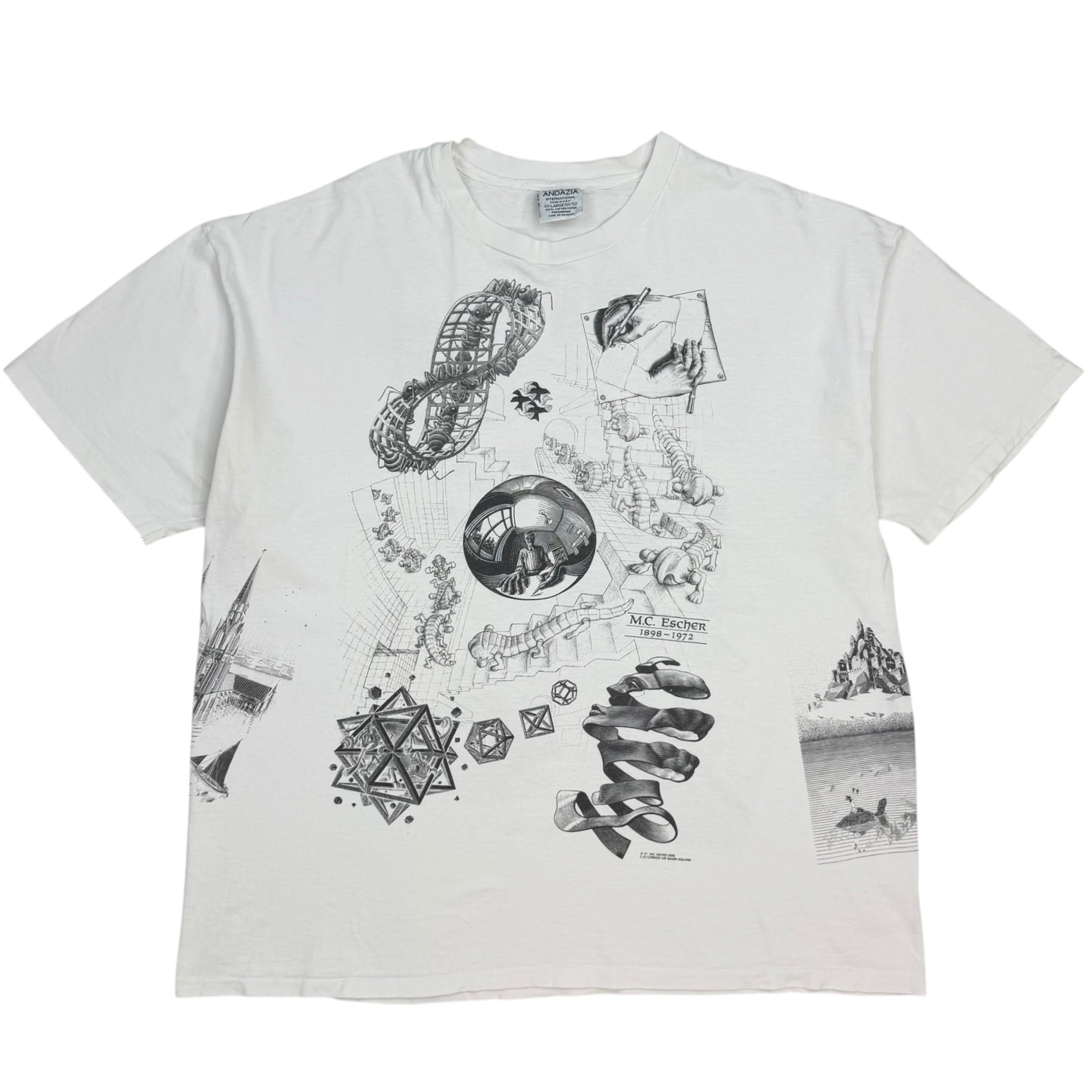 1991 M.C. Esther All Over Print “1898-1972” Tee White