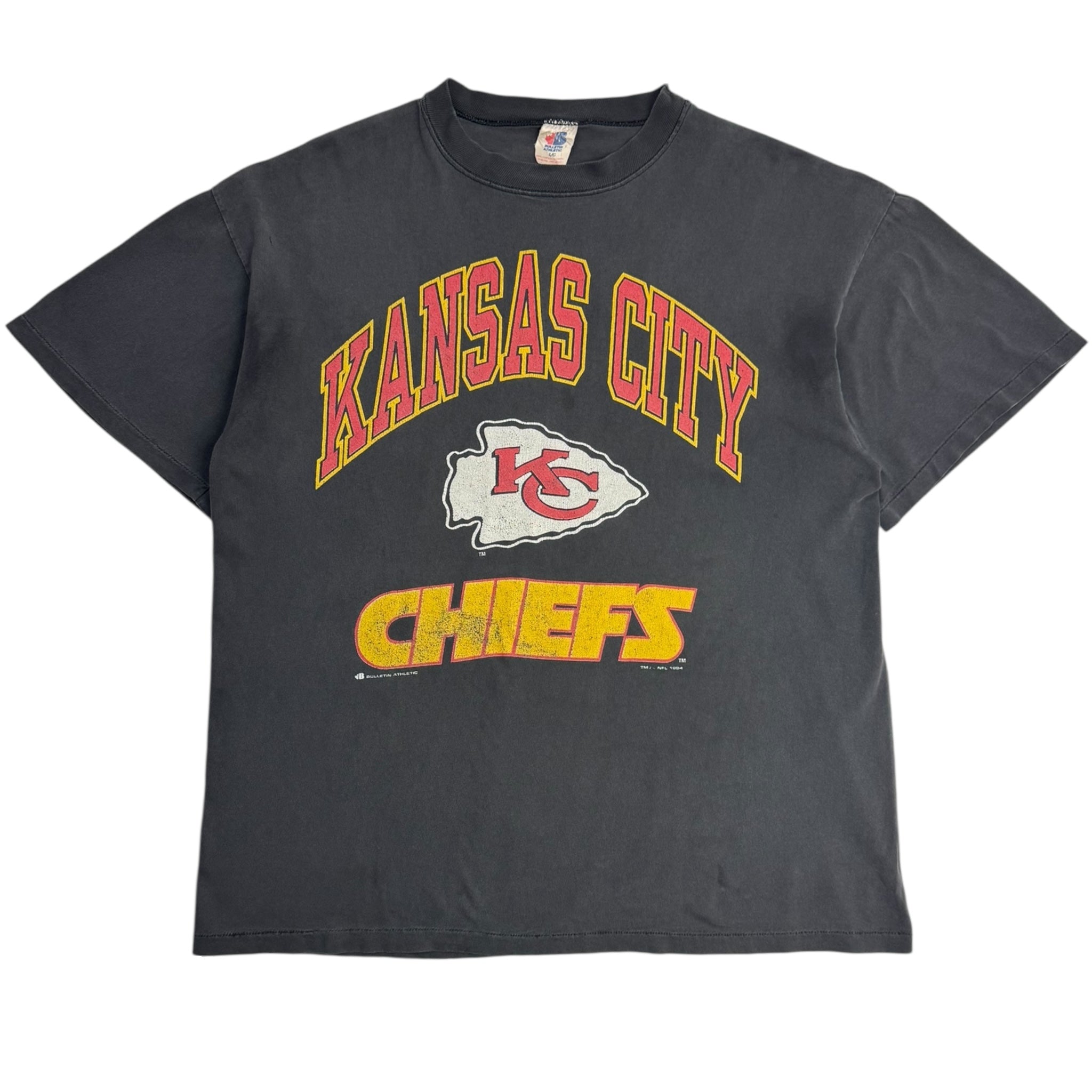 1994 Kansas City Chiefs T-Shirt Faded Black
