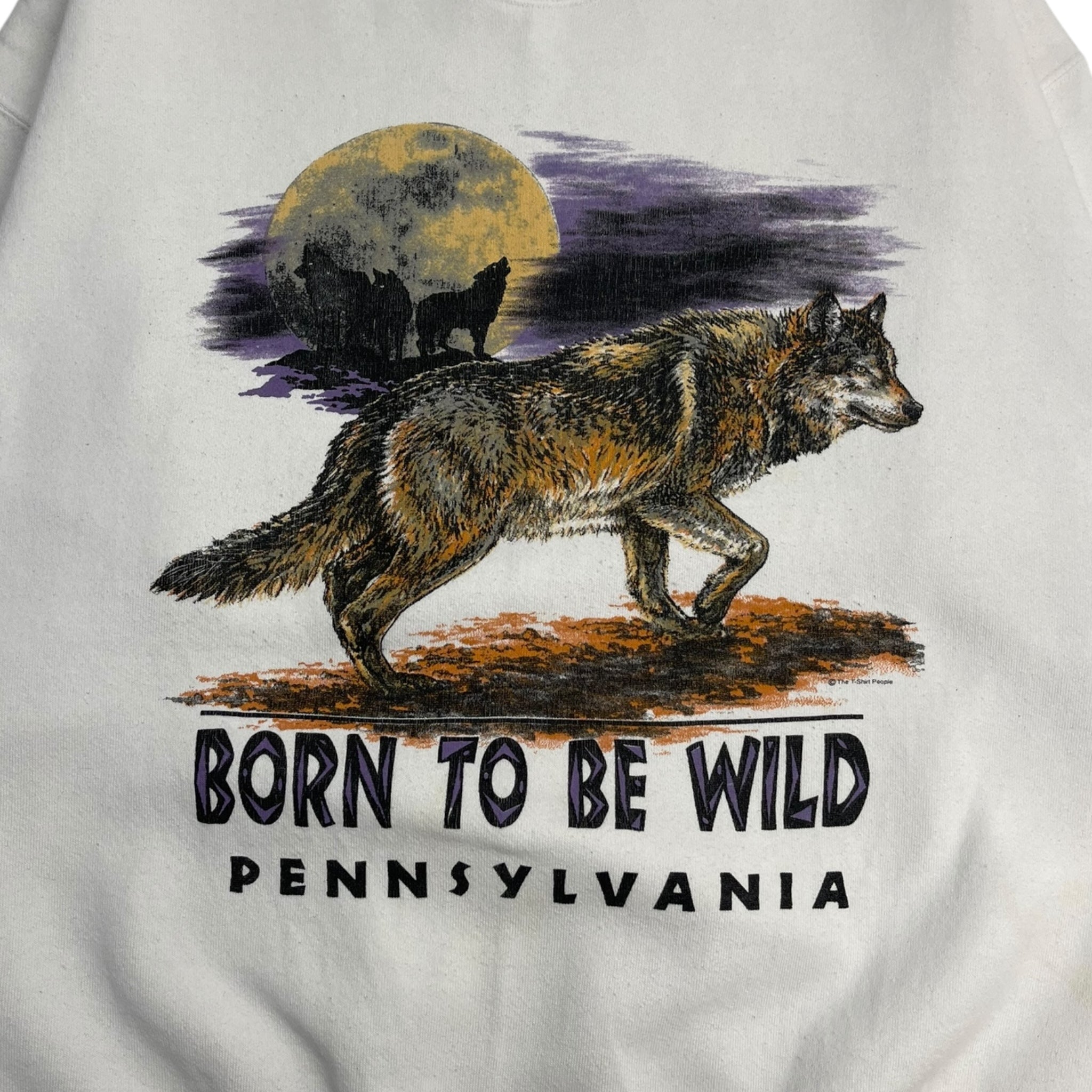 Vintage Pennsylvania ‘Born to be Wild’ Crewneck Sweatshirt White