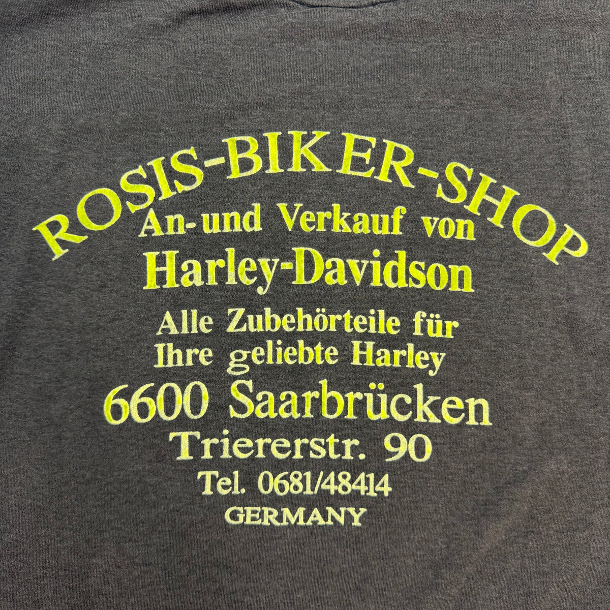 1990 Harley Davidson Brothers In The Wind 3D Emblem Tee Faded Black