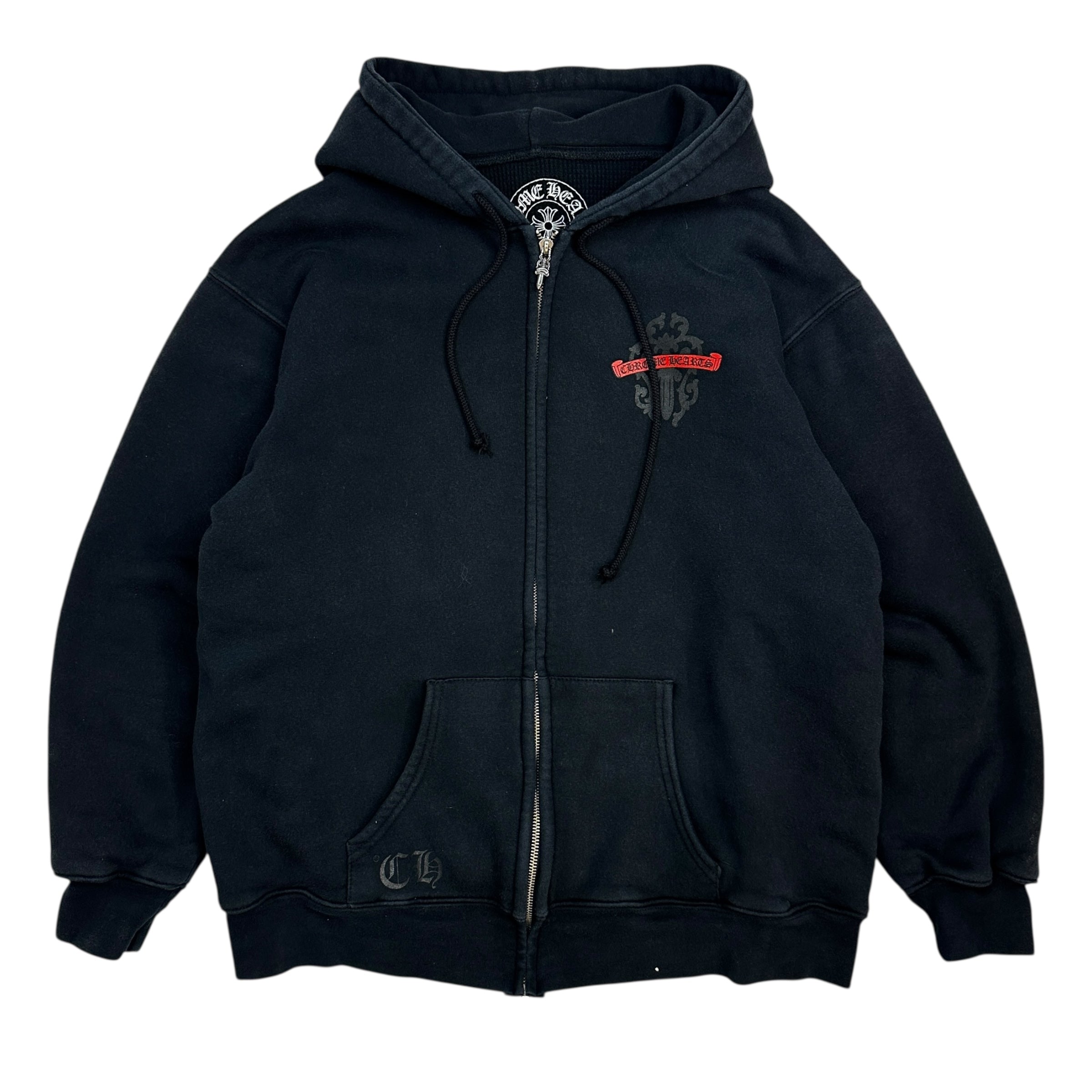 Vintage Chrome Hearts Thermal Lined Zip-Up Dagger Hoodie