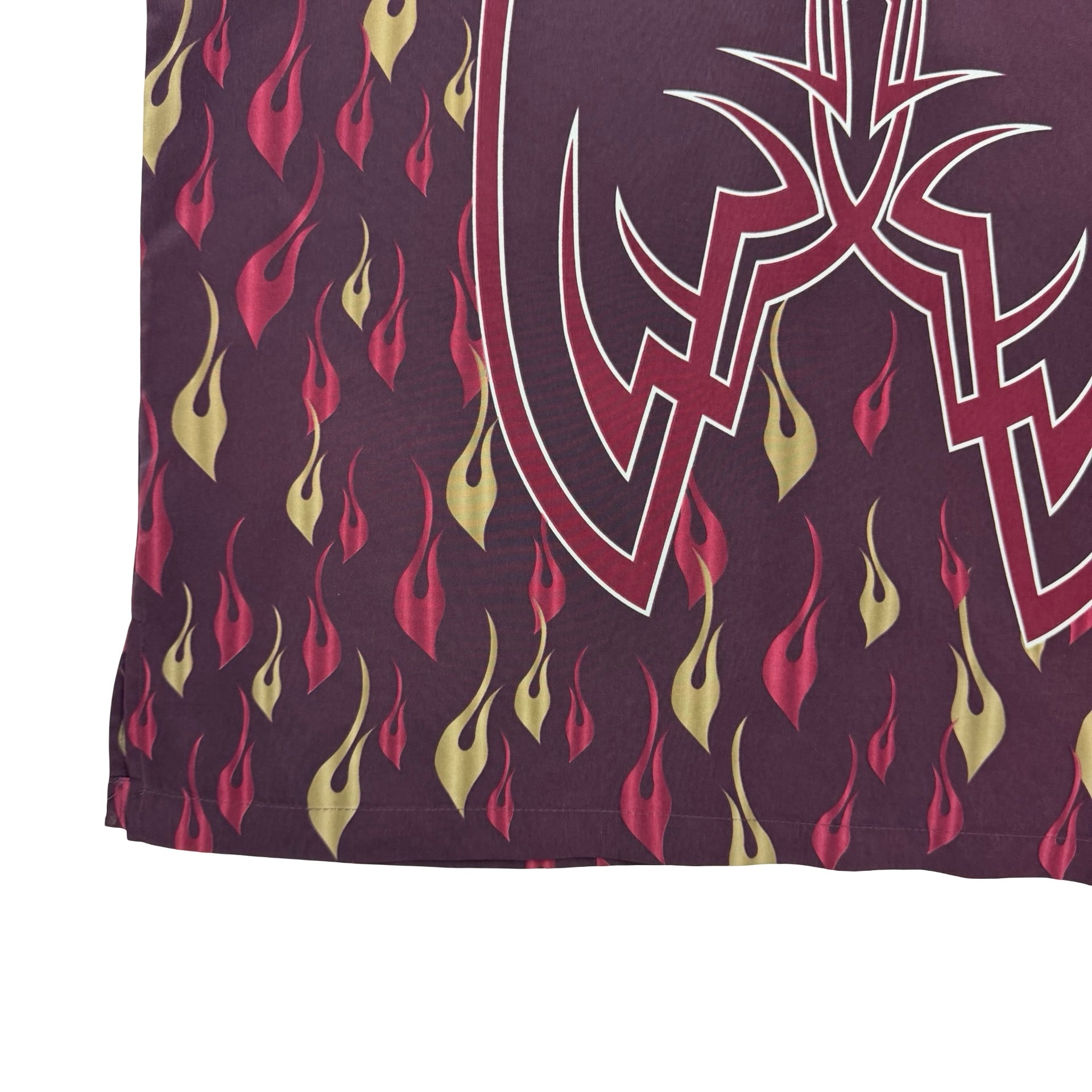 Vintage Harley Davidson Tribal Flame Button Up Shirt Burgundy