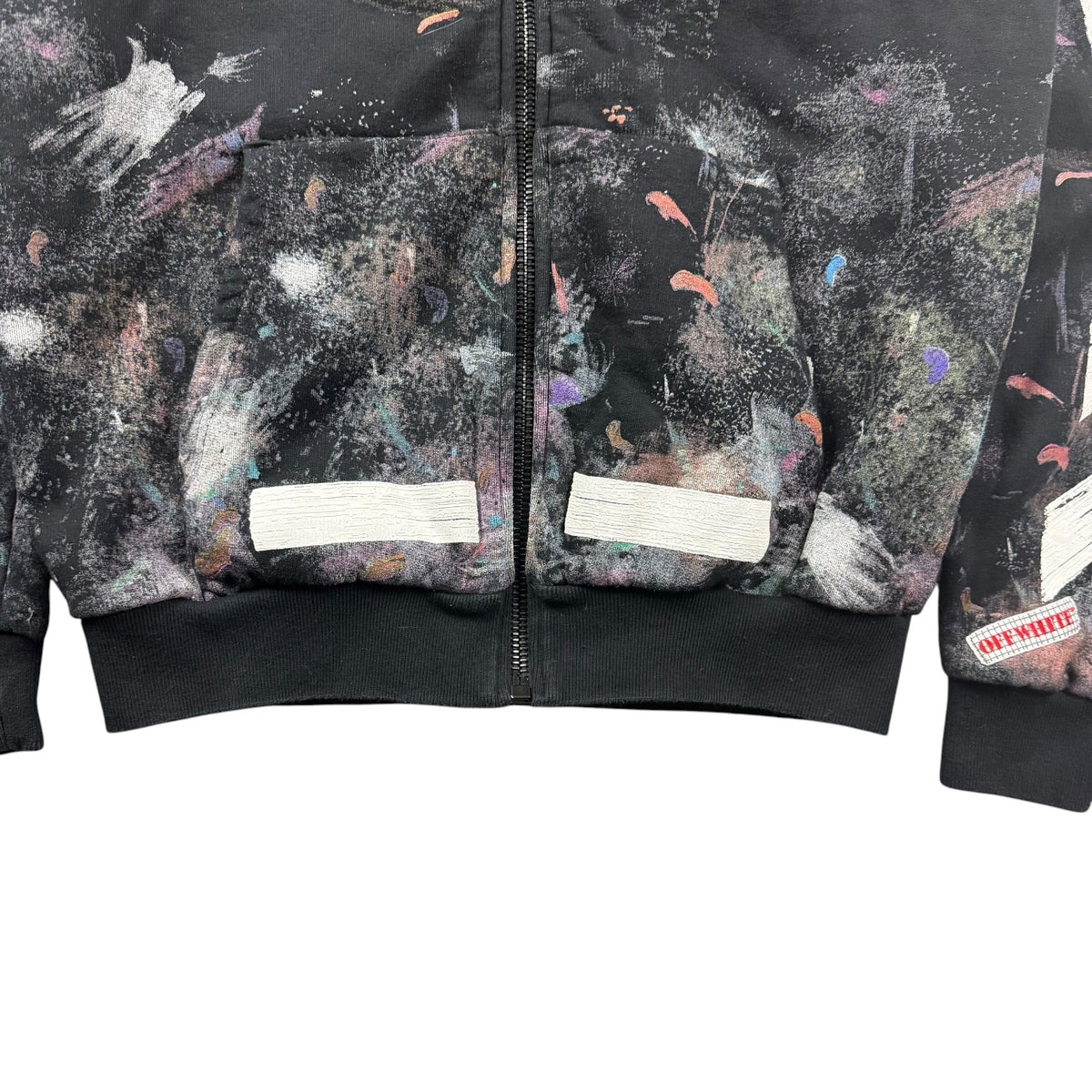 Off-White Galaxy Brushed “Seeing Things” Zip Up Hoodie Black