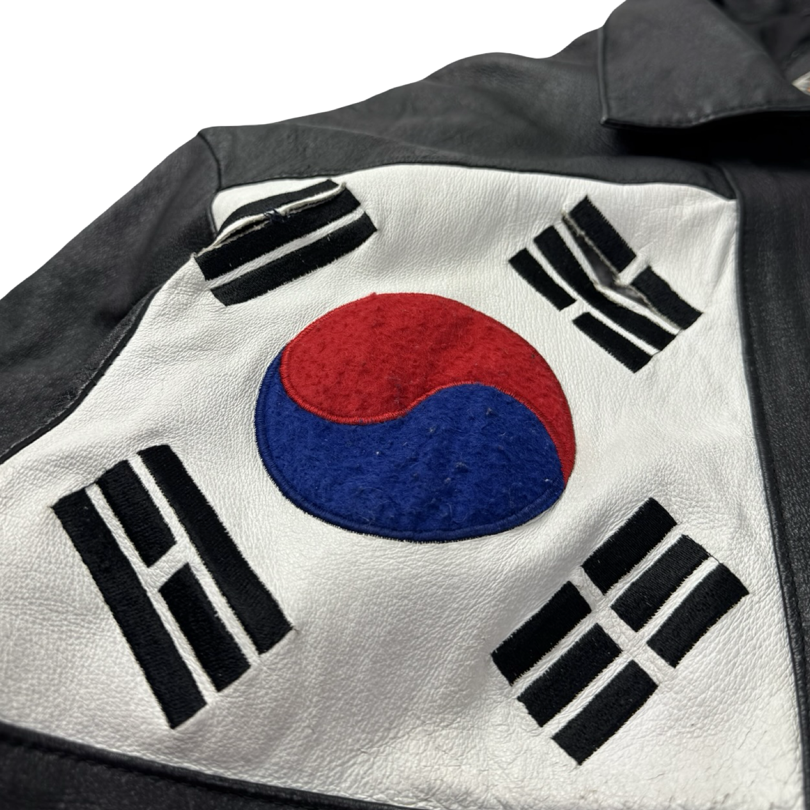 Vintage 80s Phase 2 Flags of the World Leather Jacket