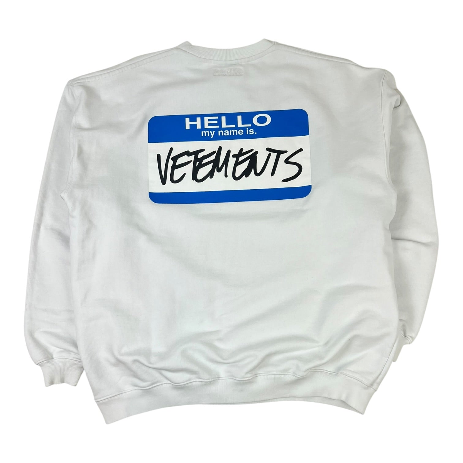 Vetements Hello My Name Is Sweatshirt White
