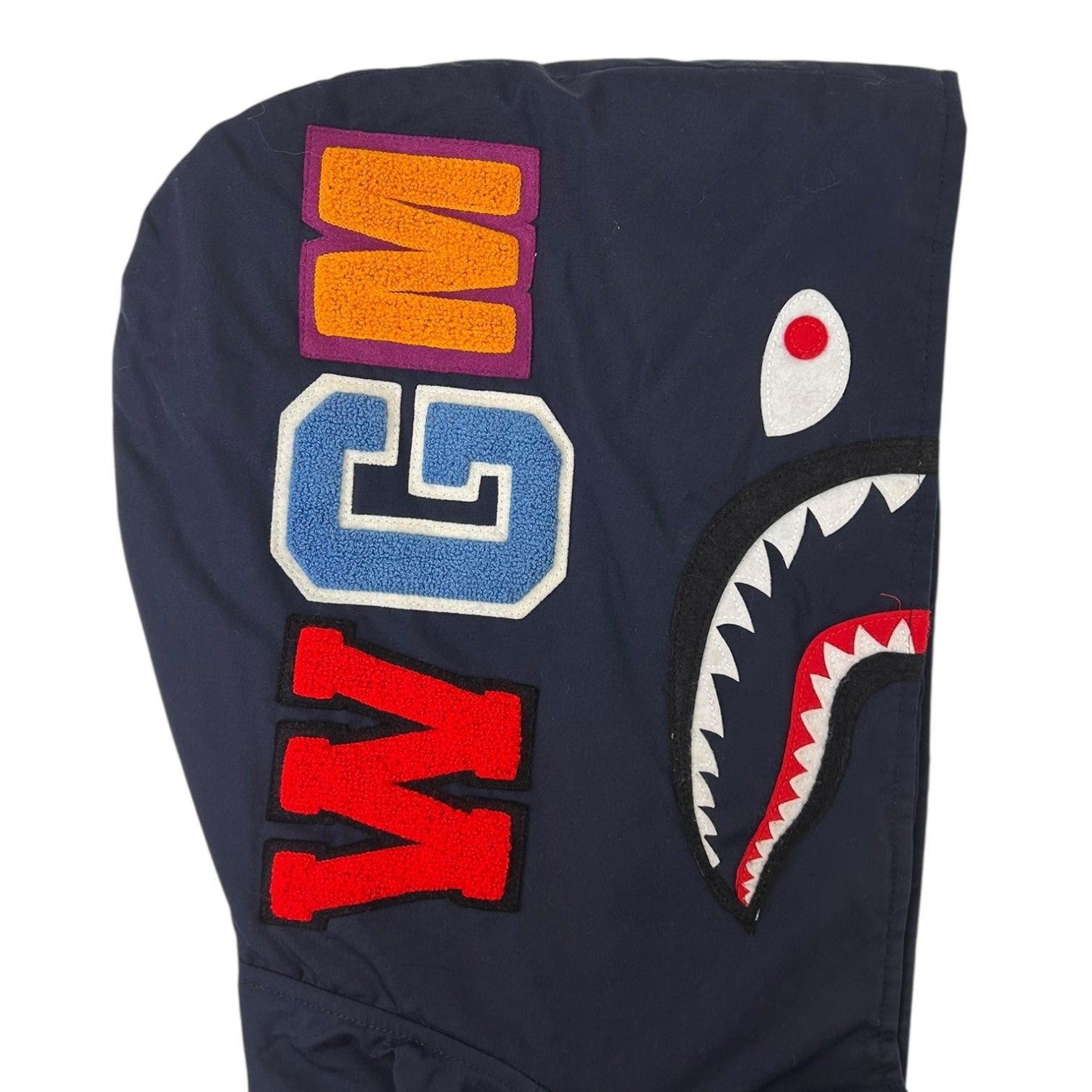 Bape Varsity Shark Jacket Navy/Tan