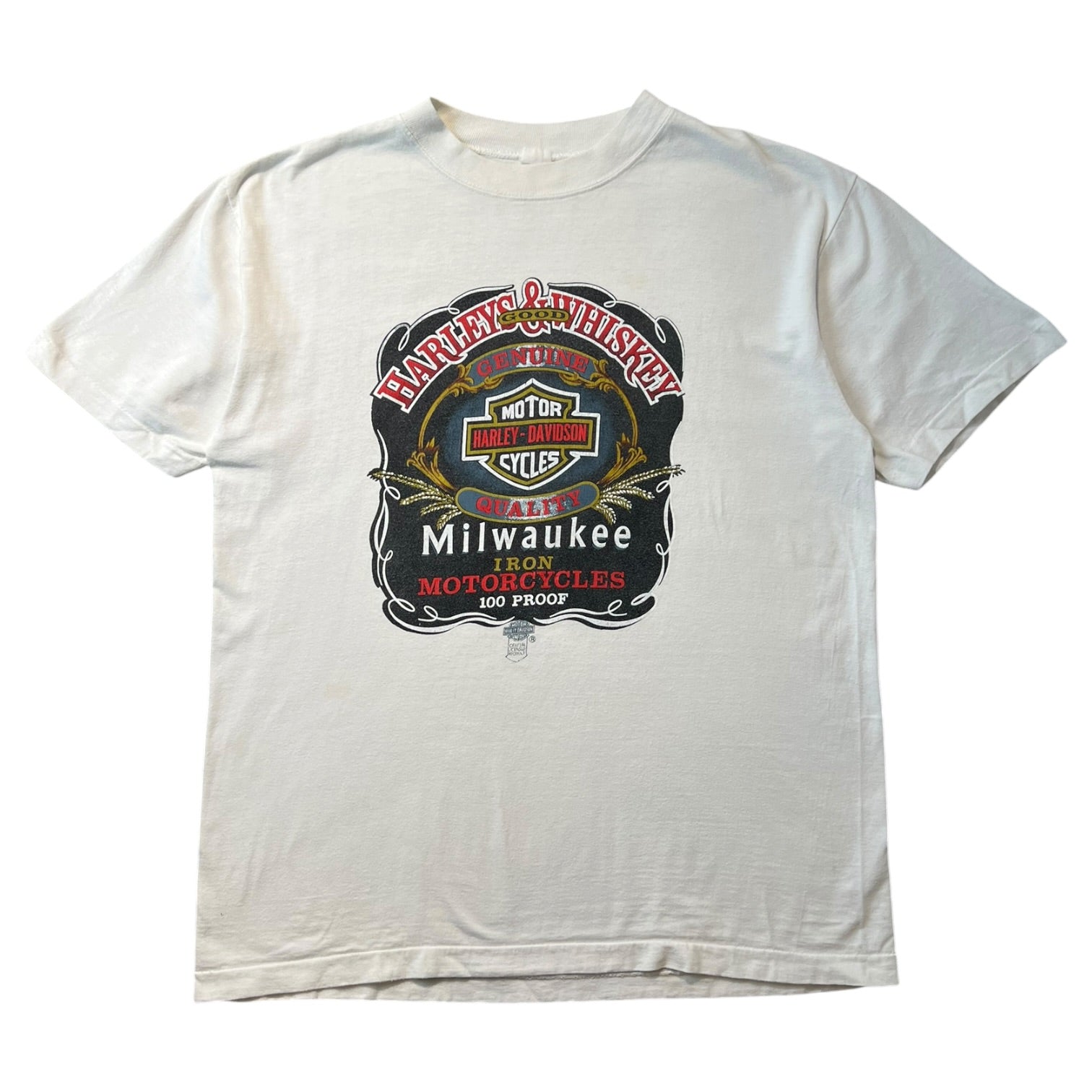 Vintage 1987 Harley Davidson 3D Emblem Singular Stitch T-Shirt White