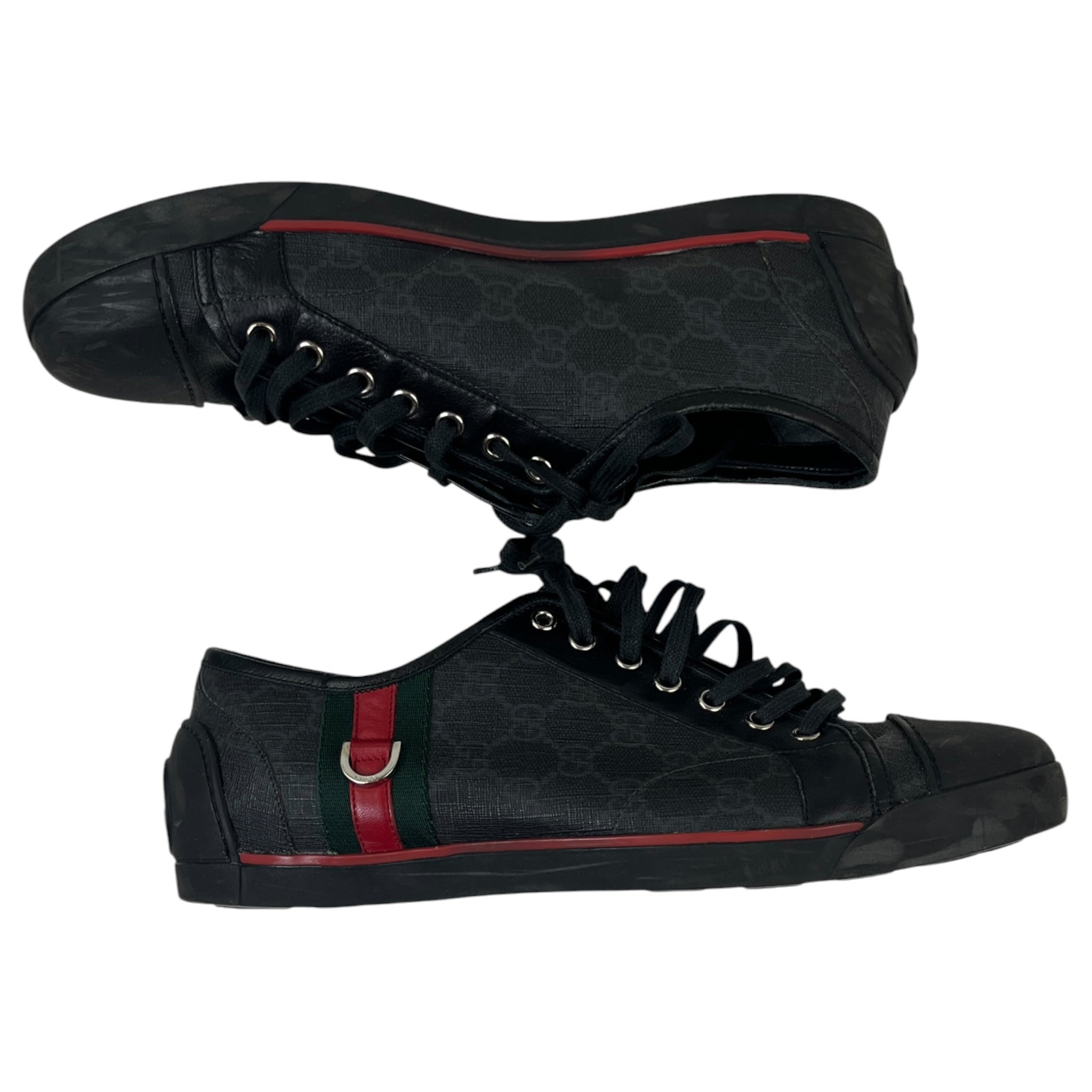 Gucci GG Supreme Canvas Classic Web Low-Top Sneakers (Used)