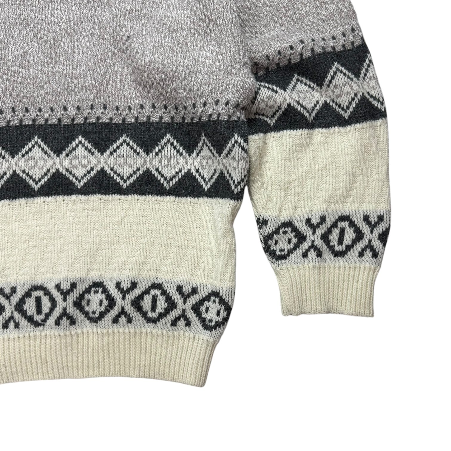 Vintage Tip Top Knit Sweater White Grey