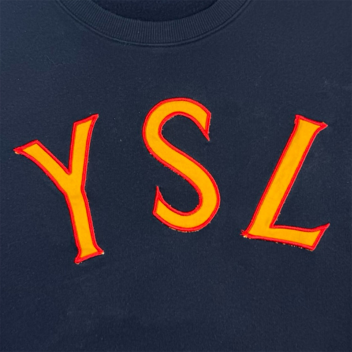 Yves Saint Laurent Arch Spellout Sweatshirt Navy